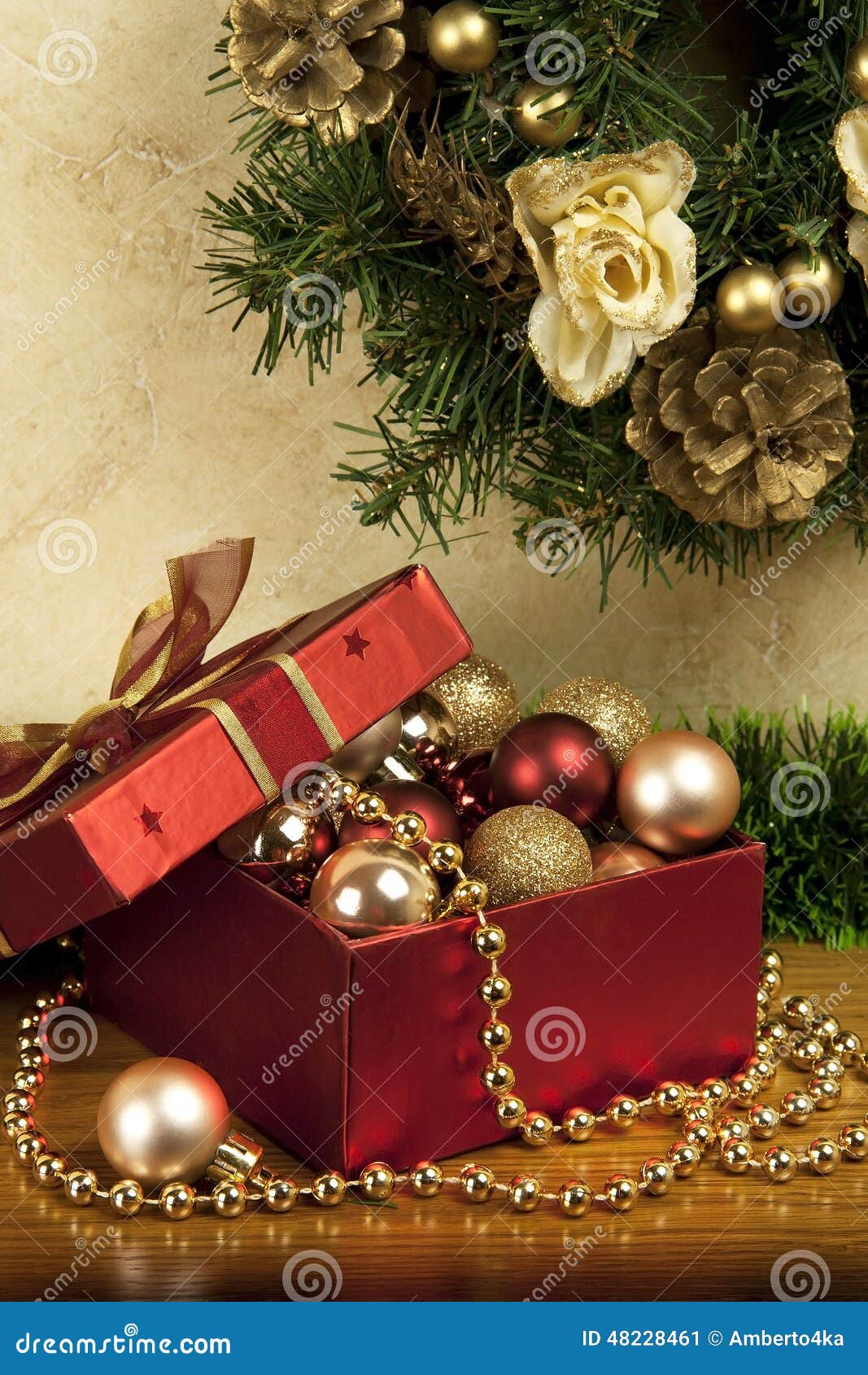Christmas Still Life with Gift Box Stock Image - Image of calendar ...