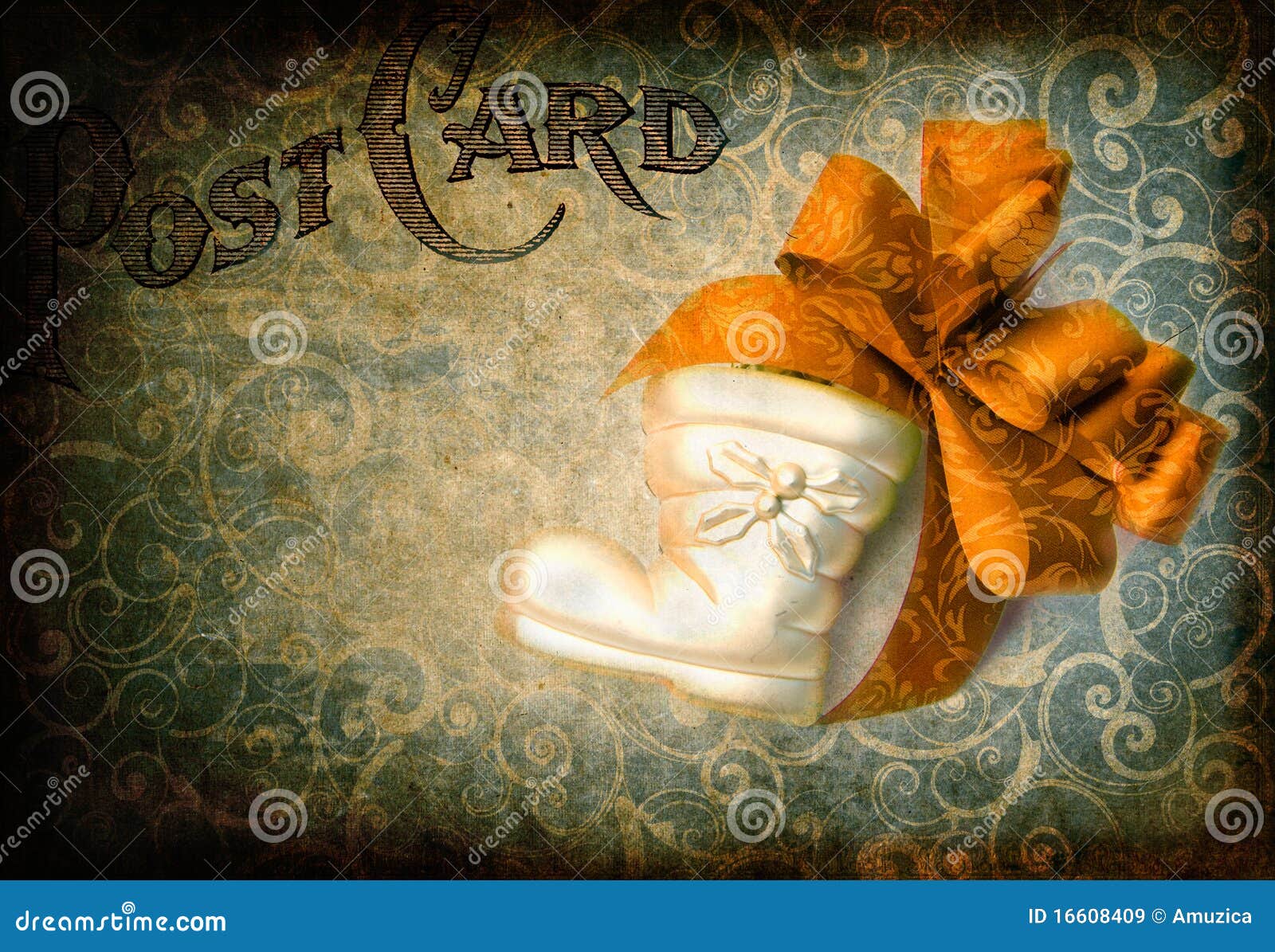 Christmas stocking and bow stock image. Image of decoration - 16608409