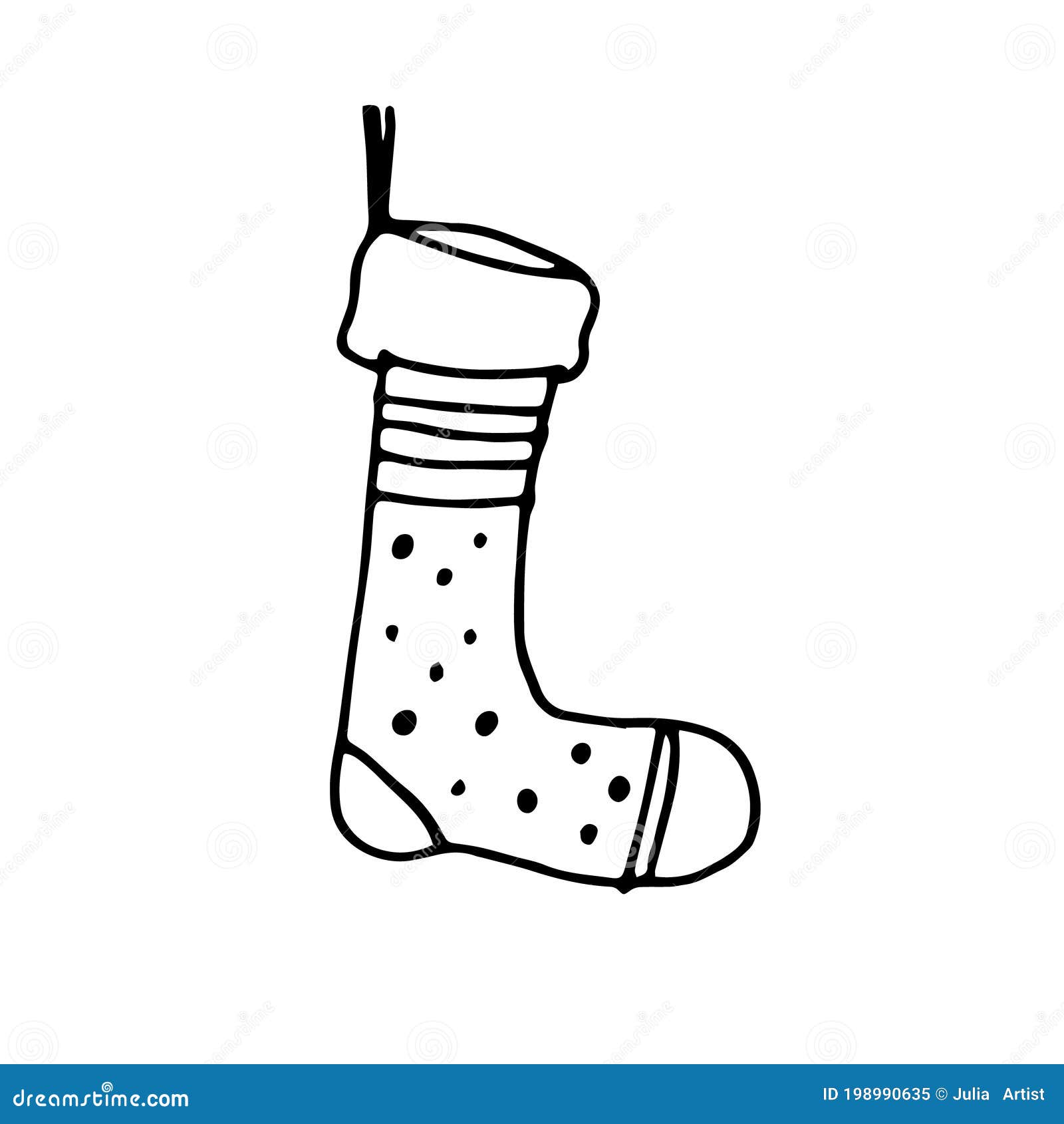 Christmas Stocking Doodle Set. Hand Drawn Socks. Stock Vector ...