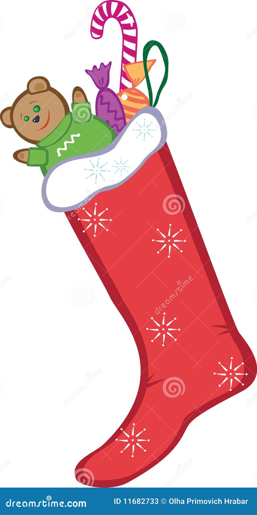 Christmas Stocking with Gifts Stock Vector - Illustration of cinnamon ...