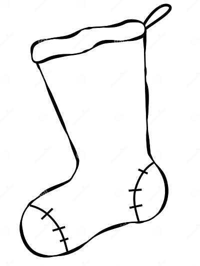 Christmas Stocking Line Art Stock Illustration - Illustration of simple ...