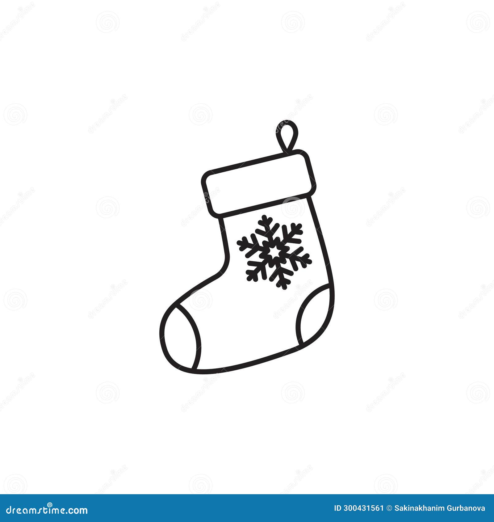 Christmas Stocking Line Icon, New Year and Merry Christmas, Xmas Sock ...
