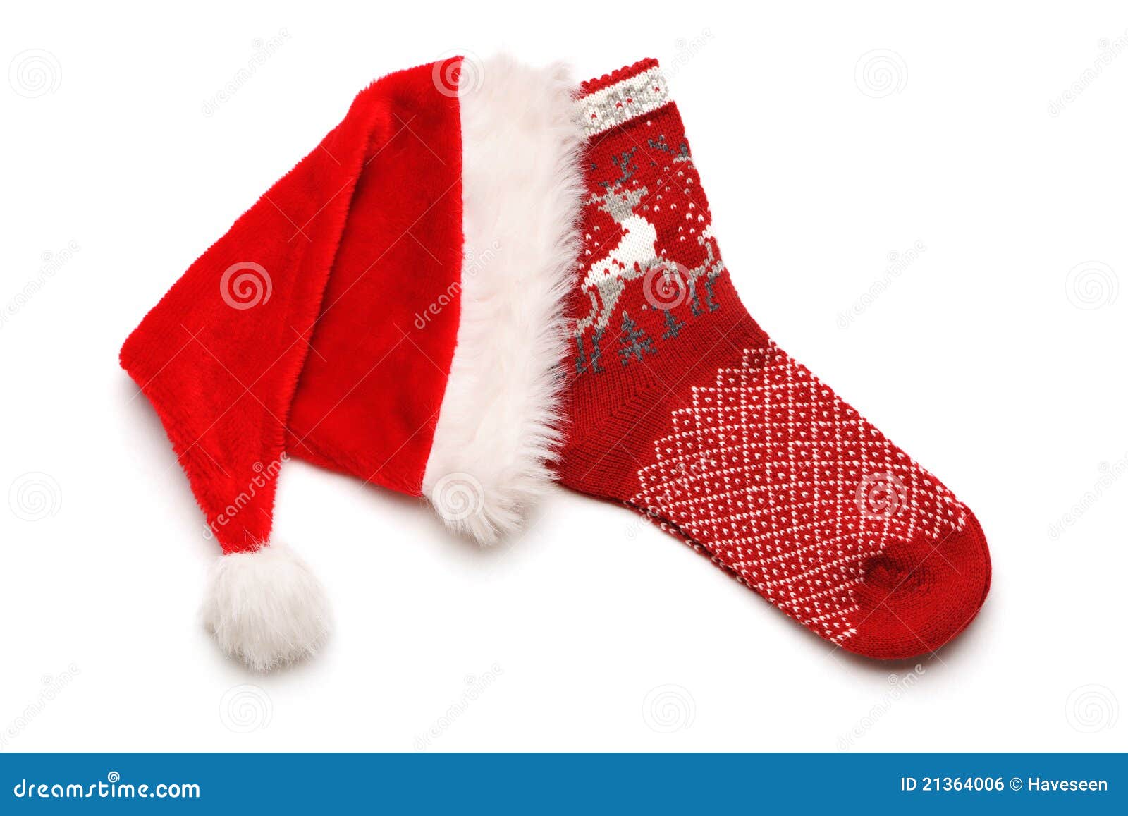 Christmas Stocking and Santa Hat Stock Photo Image of santa, sock