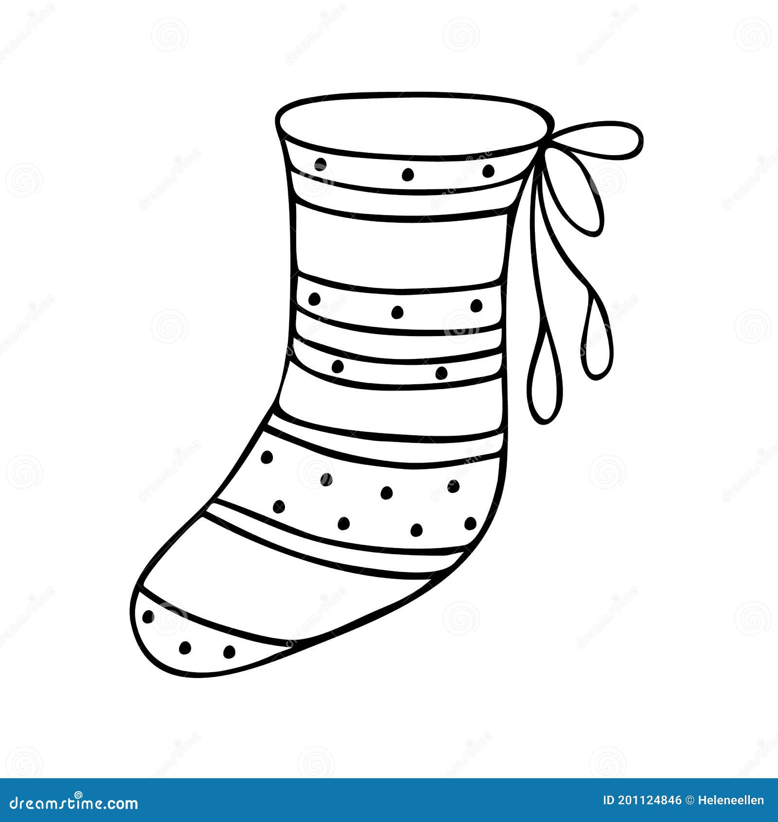 Christmas Stocking Simple Hand Drawn in Doodle Style Vector Outline ...