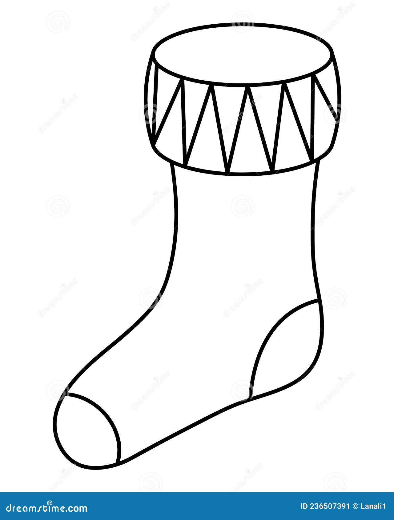 Christmas Stocking. Sketch. Vector Illustration. Doodle Style. Coloring ...