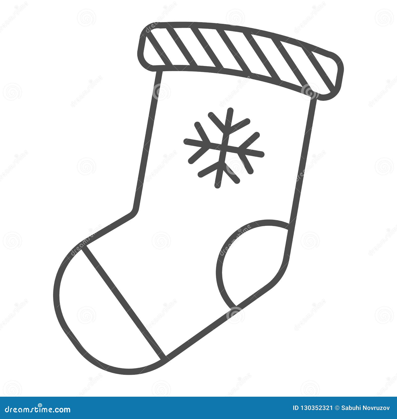 Christmas Stocking Thin Line Icon. Stuffer Sock Vector Illustration ...