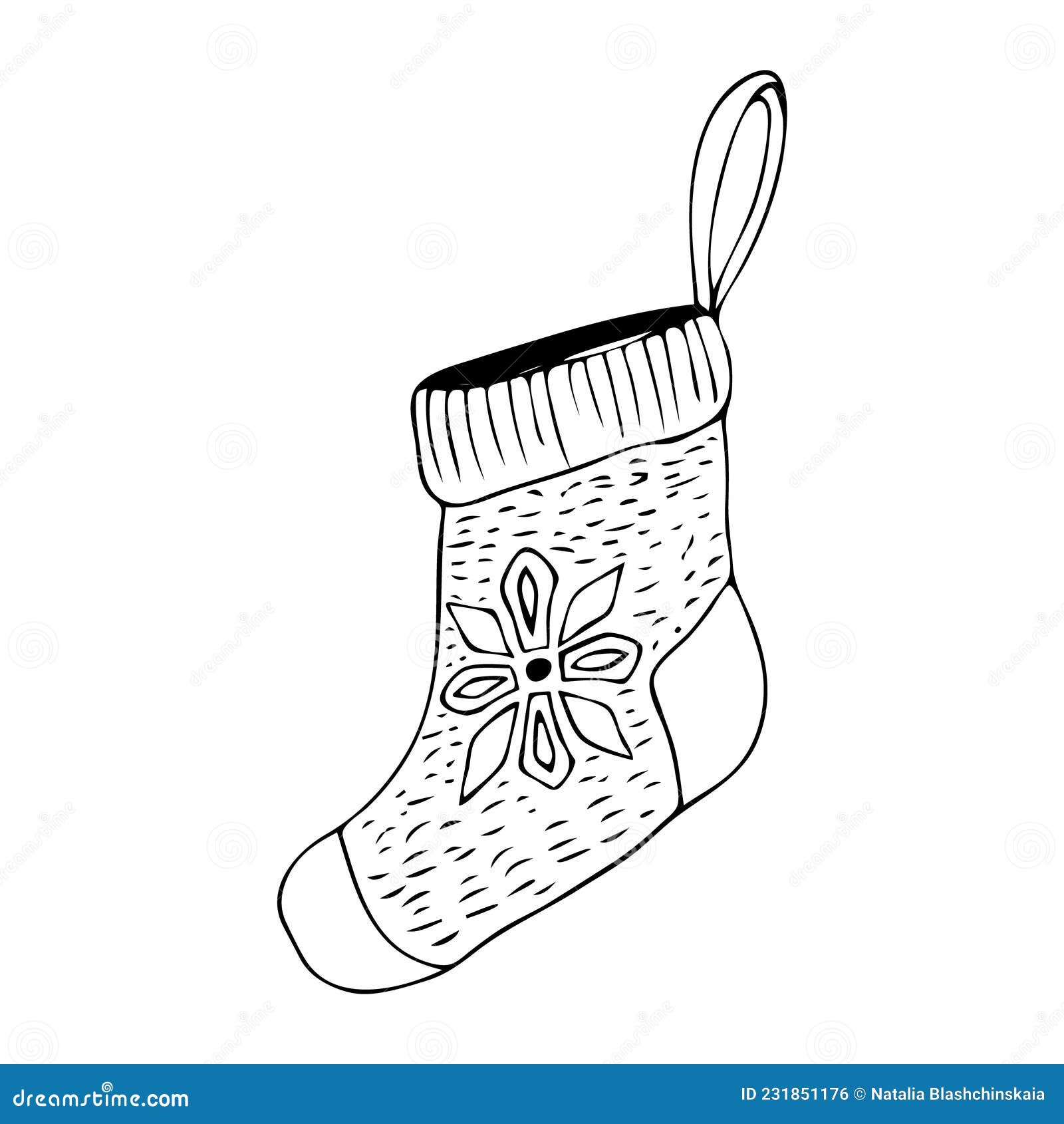 Christmas Stocking Vector Clipart. Hand-drawn Cute Doodle Sock for ...