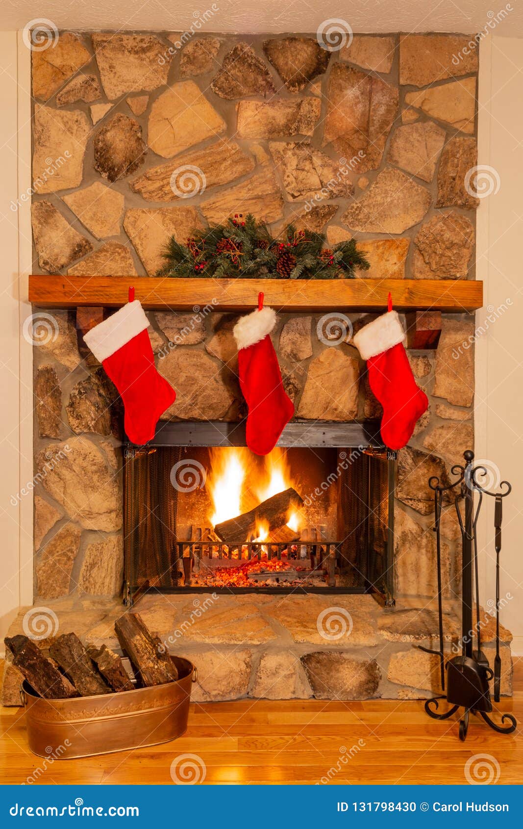 pix How To Decorate A Stone Fireplace https www dreamstime com christmas stockings adorn beautiful stone fireplace glowing fire three red decorate blazing image131798430