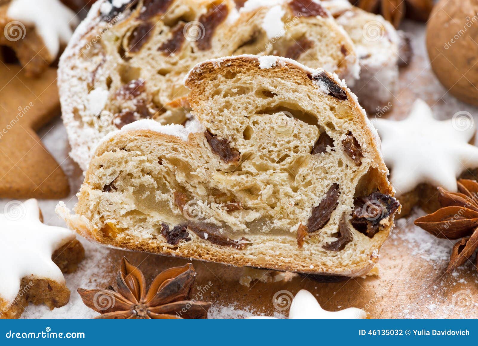 Christmas Stollen with Dried Fruit, Assorted Cookies and Spices Stock Photo Image of anise
