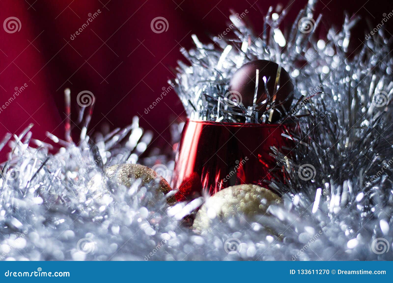 Christmas story in tinsel stock photo. Image of candlestick 133611270