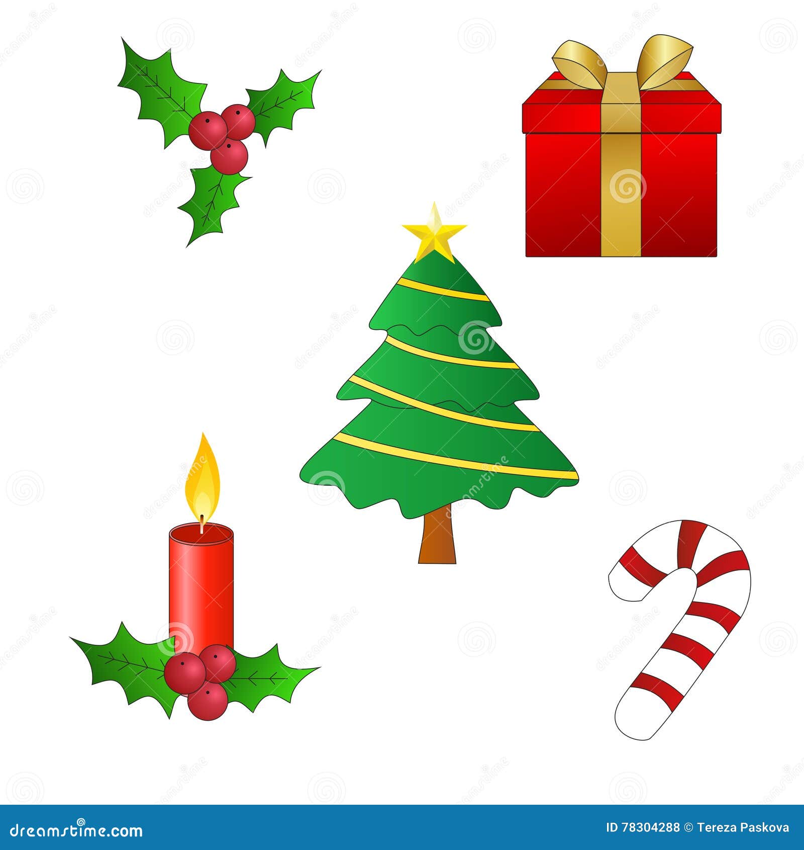 Christmas symbols stock vector. Illustration of winter - 78304288