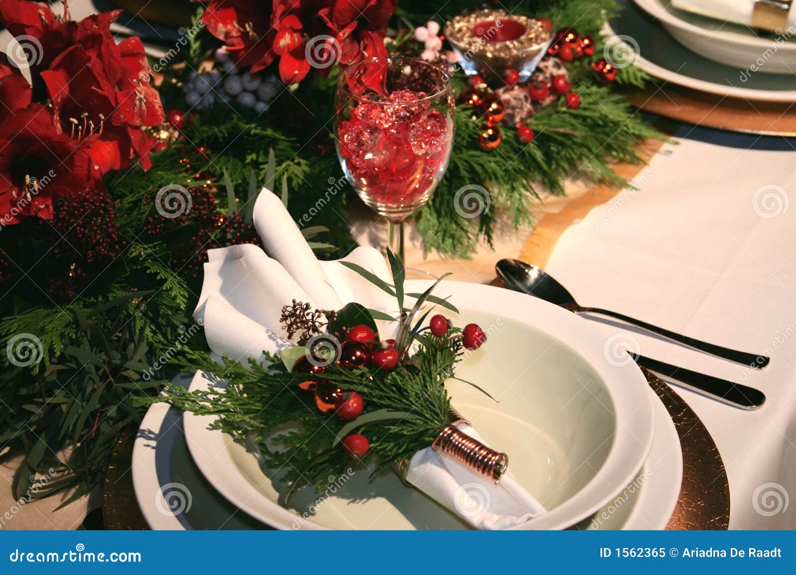 Christmas table decoration stock image. Image of 