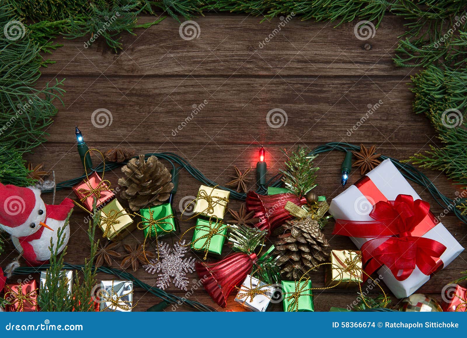 Christmas Team,Christmas Rustic Background Decoration with Snowm ...