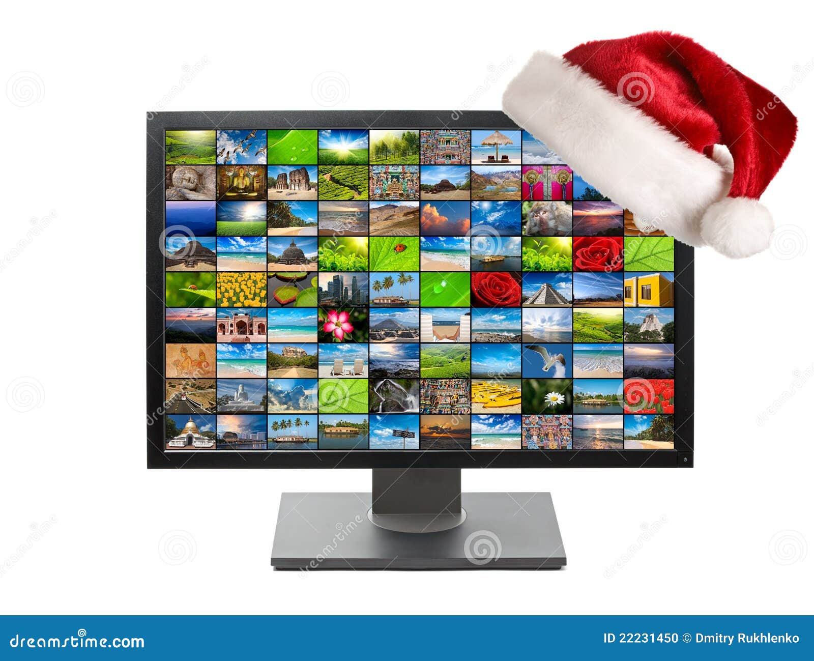 Christmas television stock photo. Image of downloading 22231450