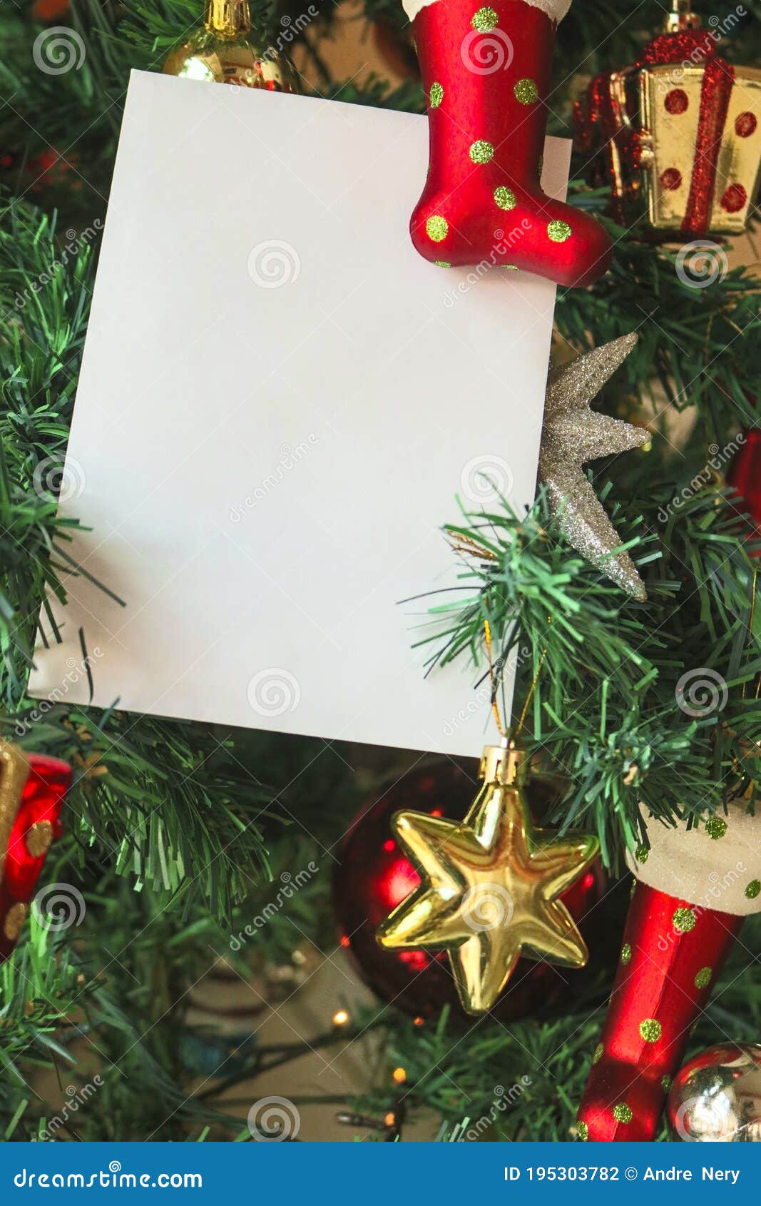 Christmas Template Background with Blank White Greeting Card for Inside Holiday Card Email Template