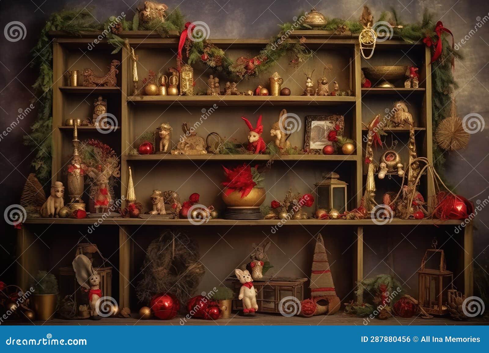 christmas theme custom-made ,wood and reddecorations backdrop, composit image only