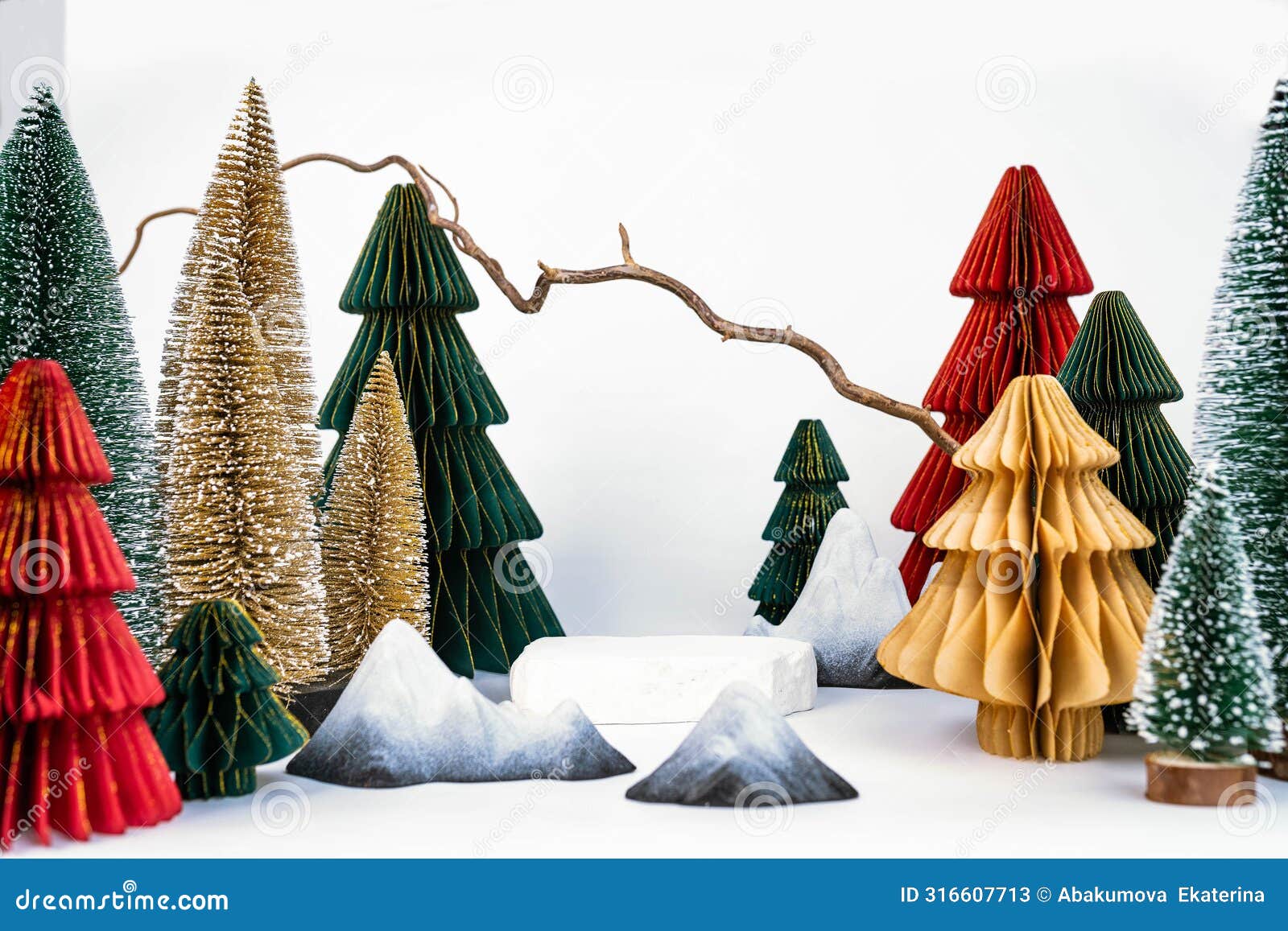 Christmas Themed 3D Paper Craft Card Stock Photo