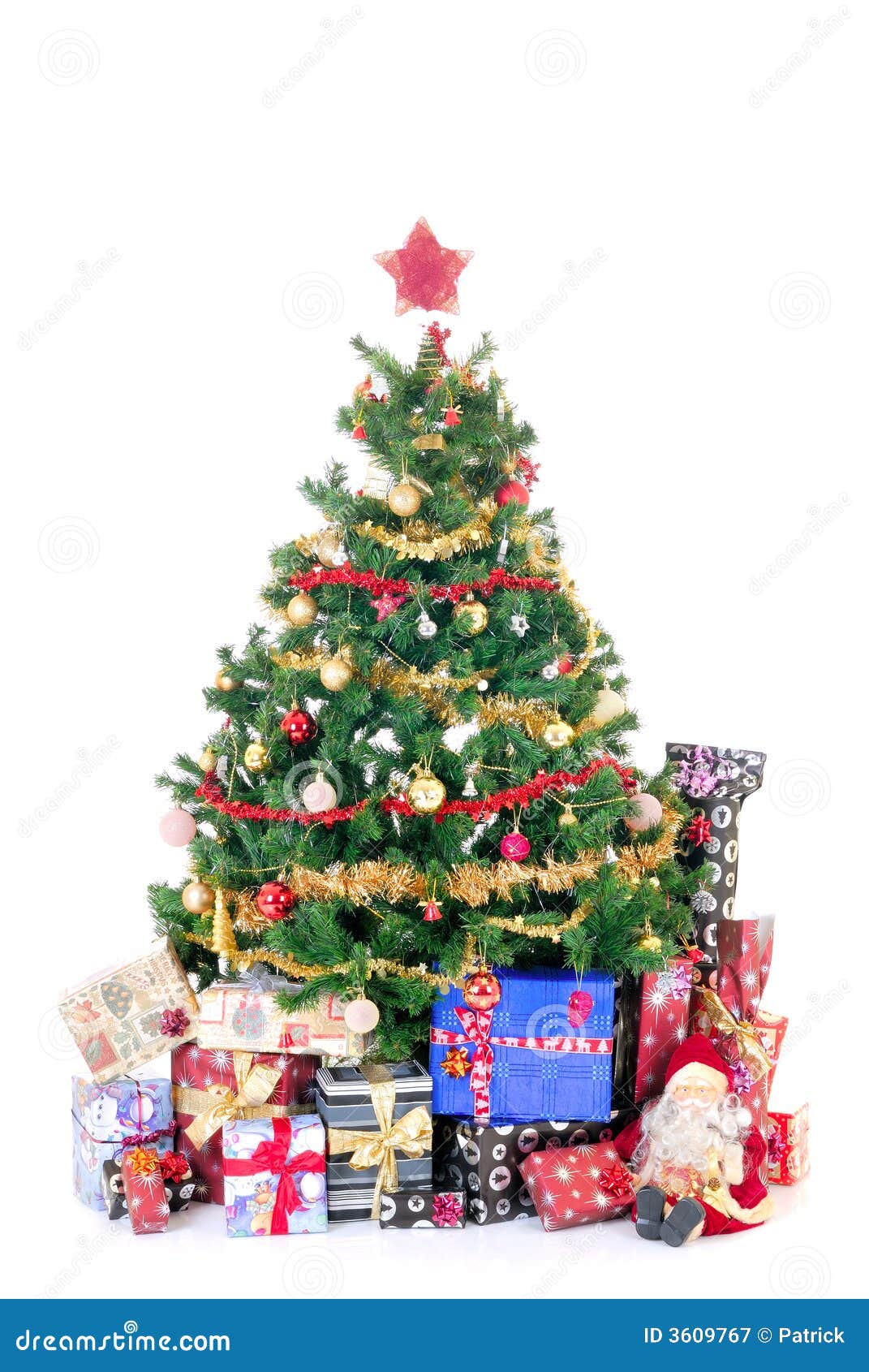 Christmas Three and Presents Stock Image Image of pine, peaceful 3609767