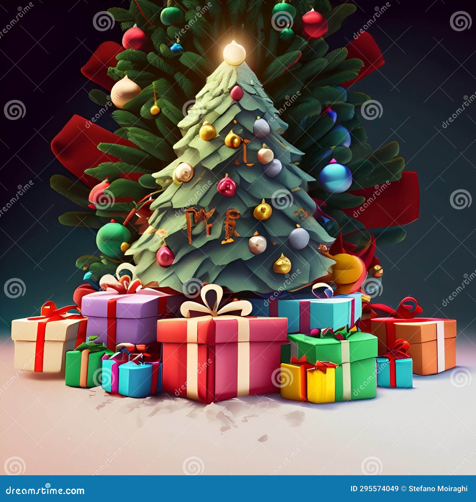 christmas time, christmas tree with gift box presente