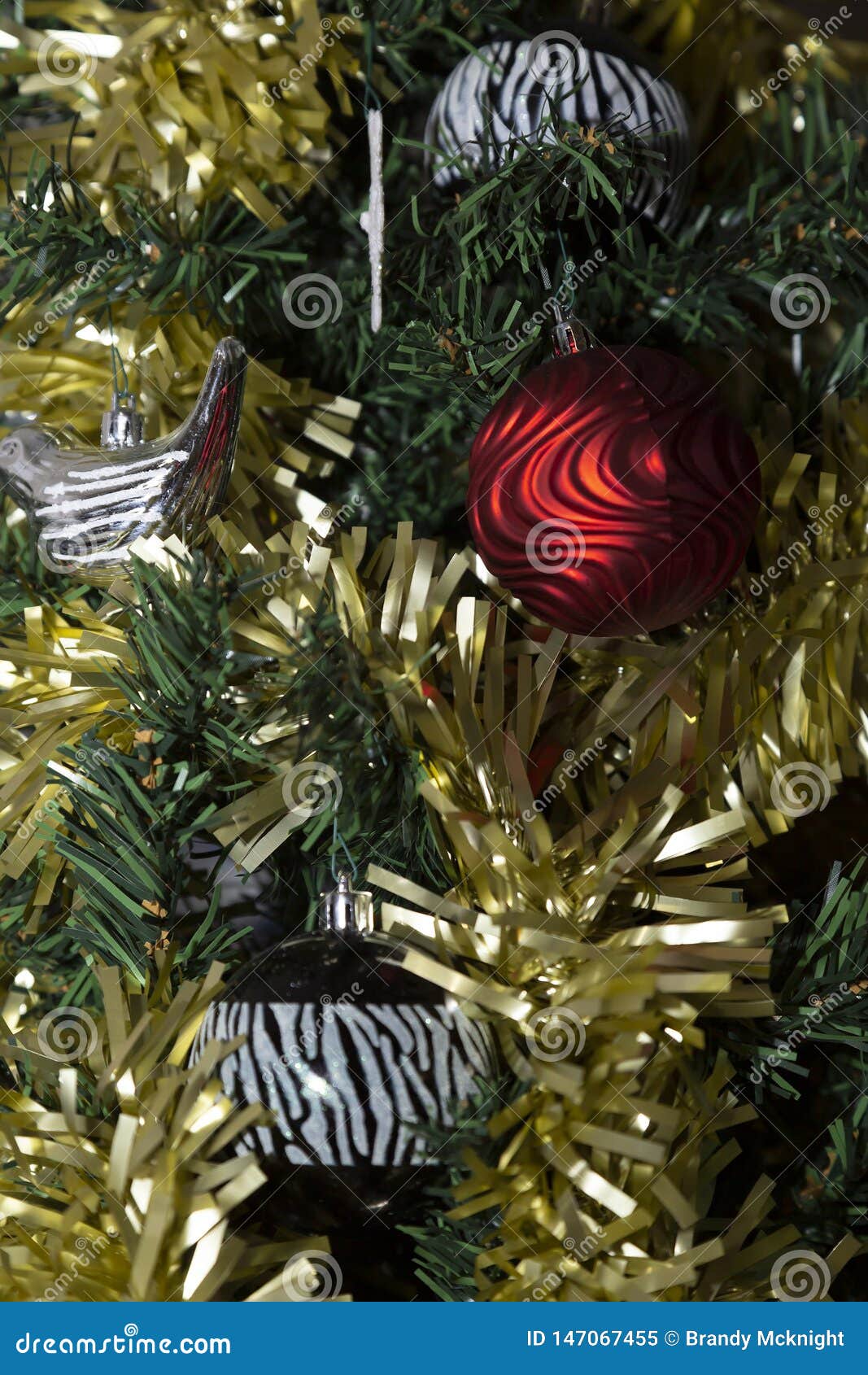 Christmas Tinsel and Decorations Stock Image Image of decor, detail 147067455
