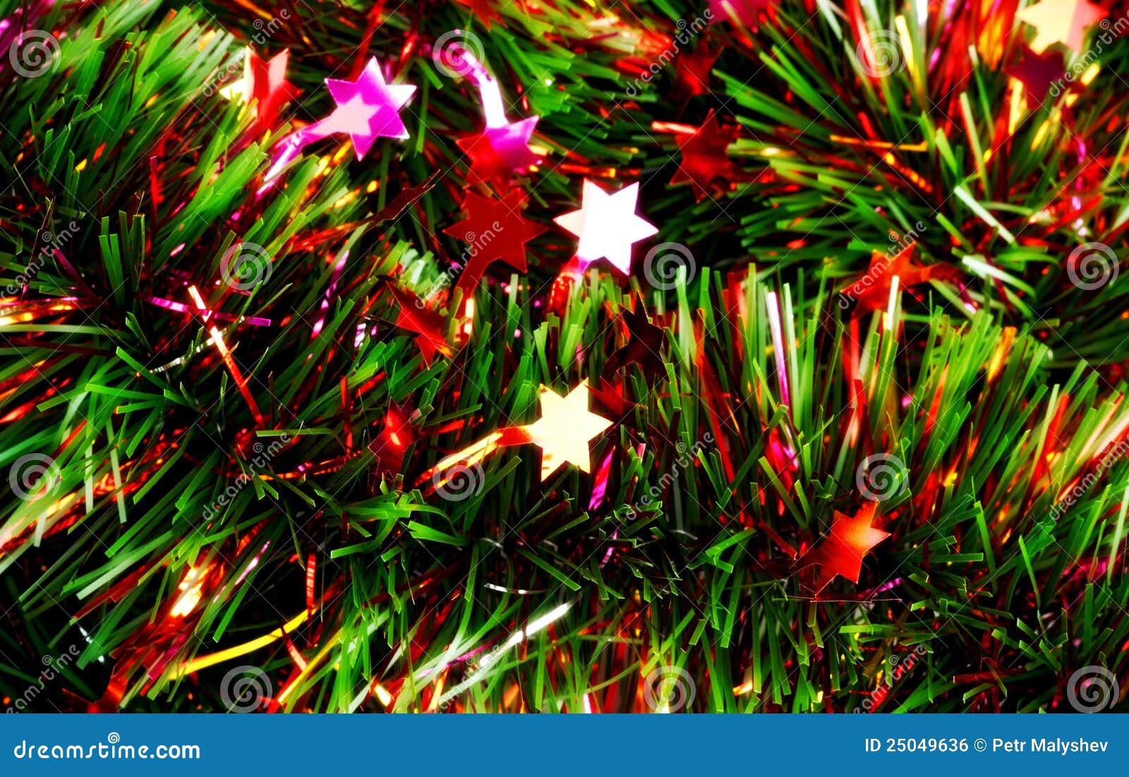 Christmas Tinsel with Stars Stock Photo Image of tinsel, decoration