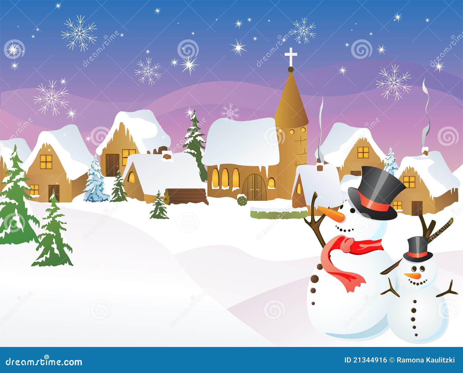 Download Christmas town stock illustration Illustration of position