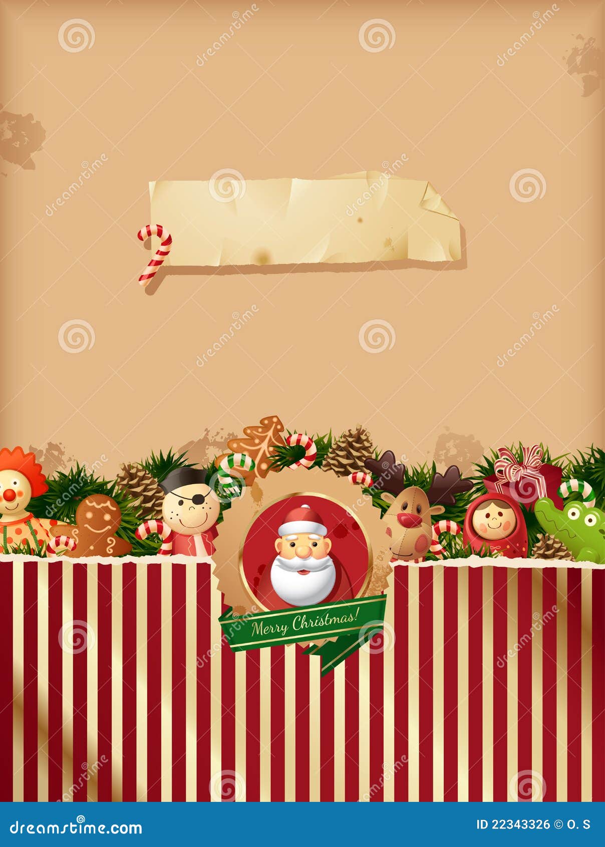 Christmas - Toys Background Stock Vector - Illustration of retro, pine:  22343326