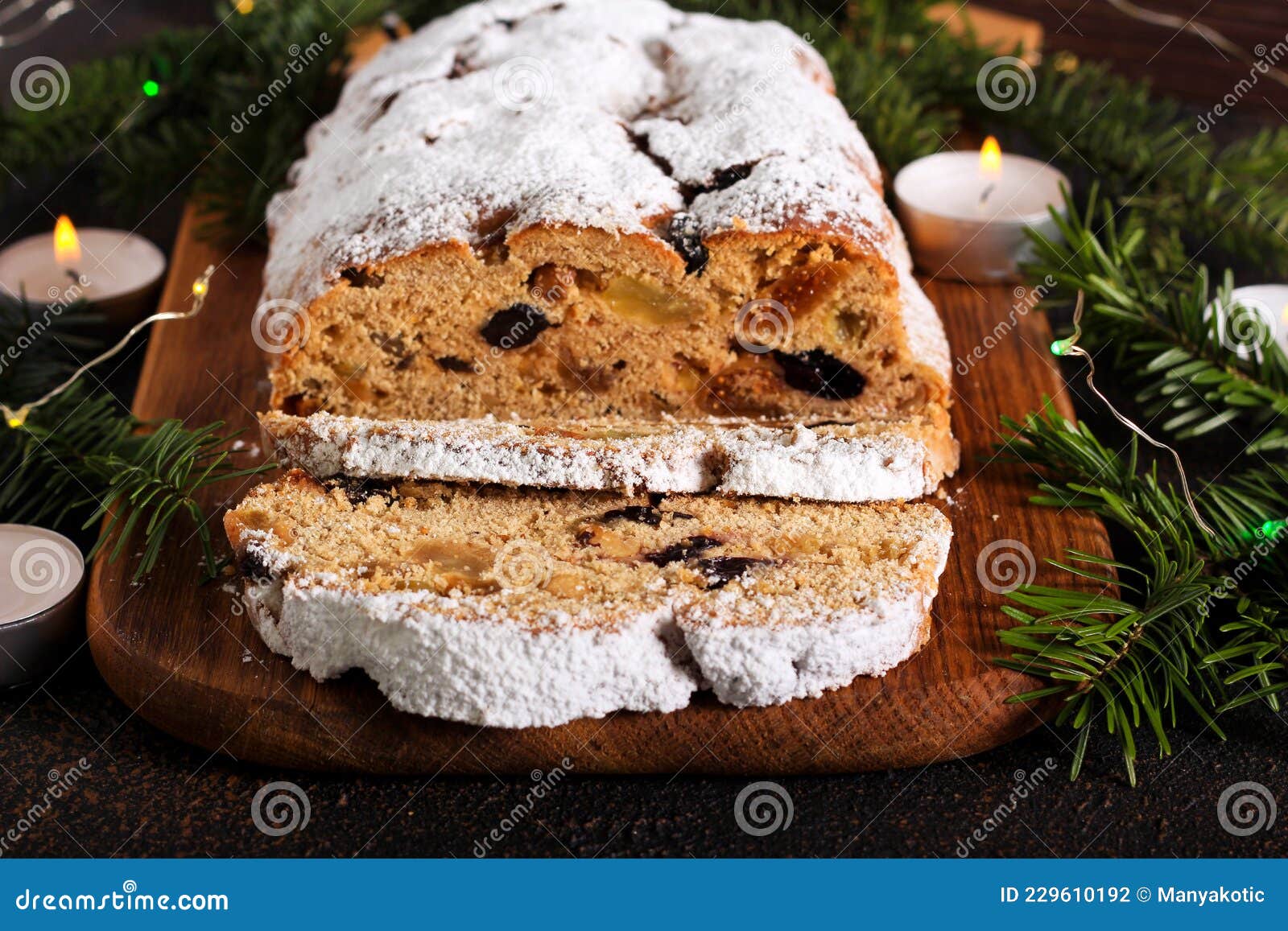 Christmas Traditional Fruit and Nut Cake Stock Photo Image of
