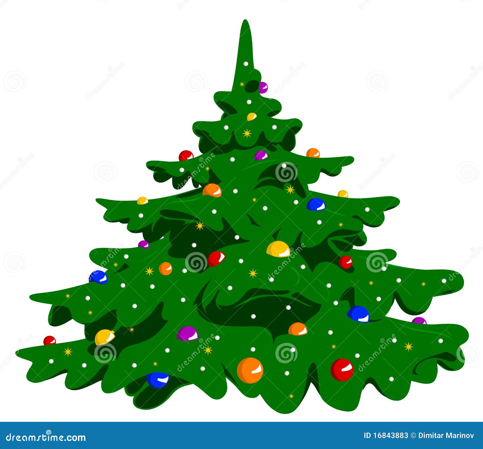 Christmas tree stock vector. Illustration of year, seasonal - 16843883