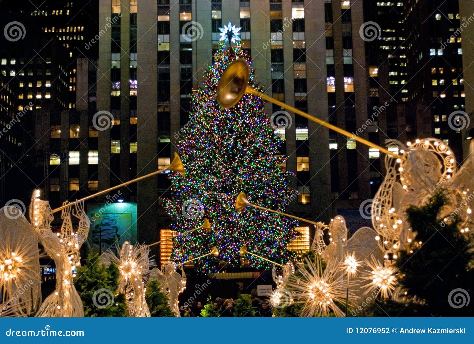 Christmas Tree and Angels editorial photography. Image of people 12076952