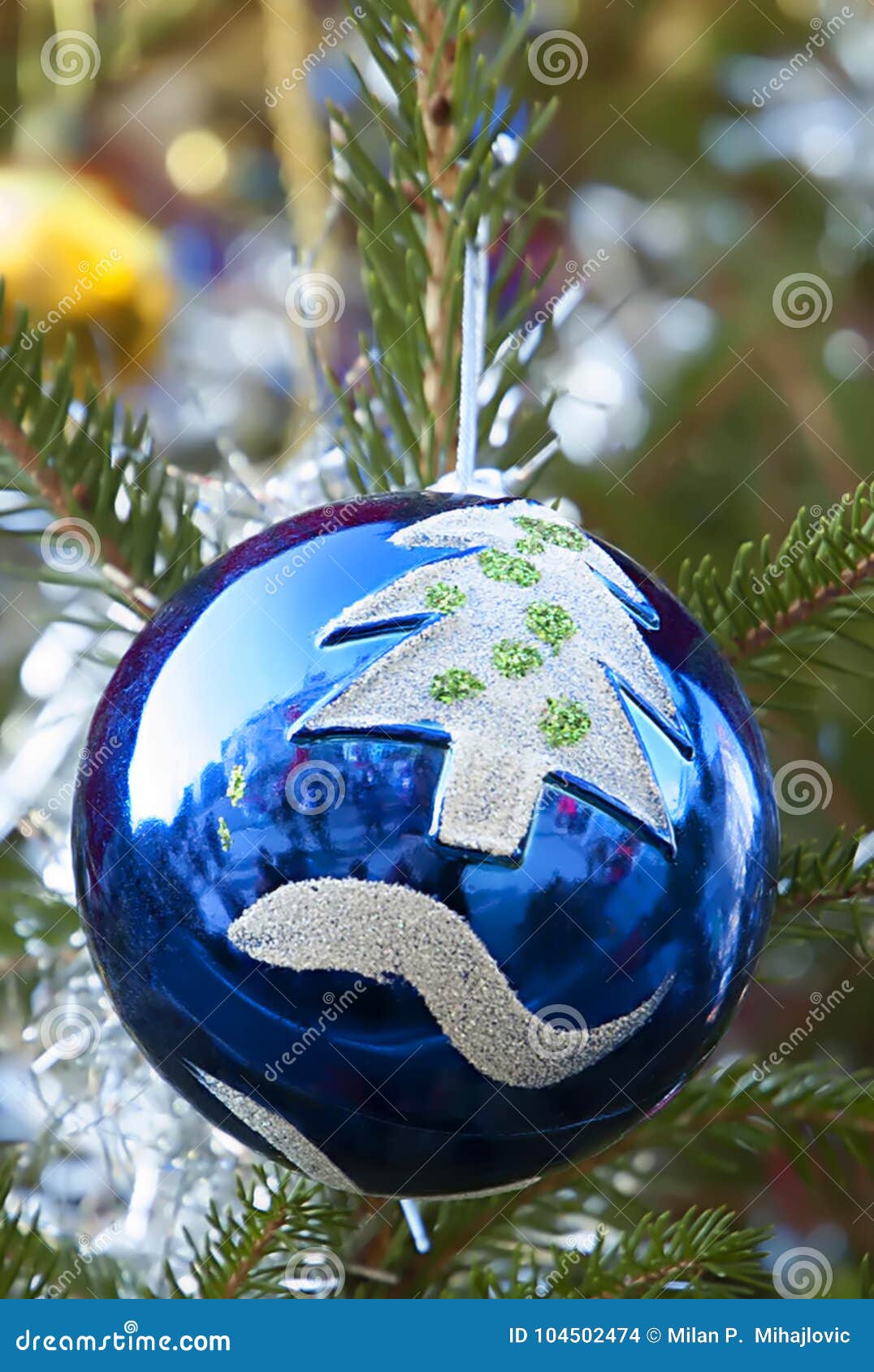 Christmas tree ball stock photo. Image of detail, bauble - 104502474