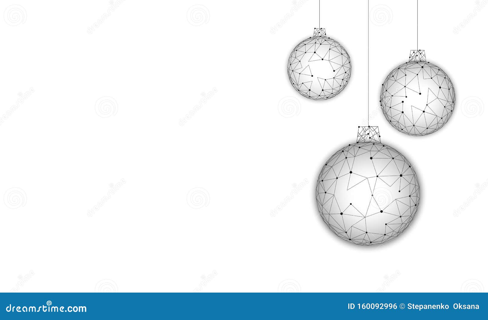 christmas tree ball decoration low poly. modern futuristic technology greeting card. white background. glowing sparkling