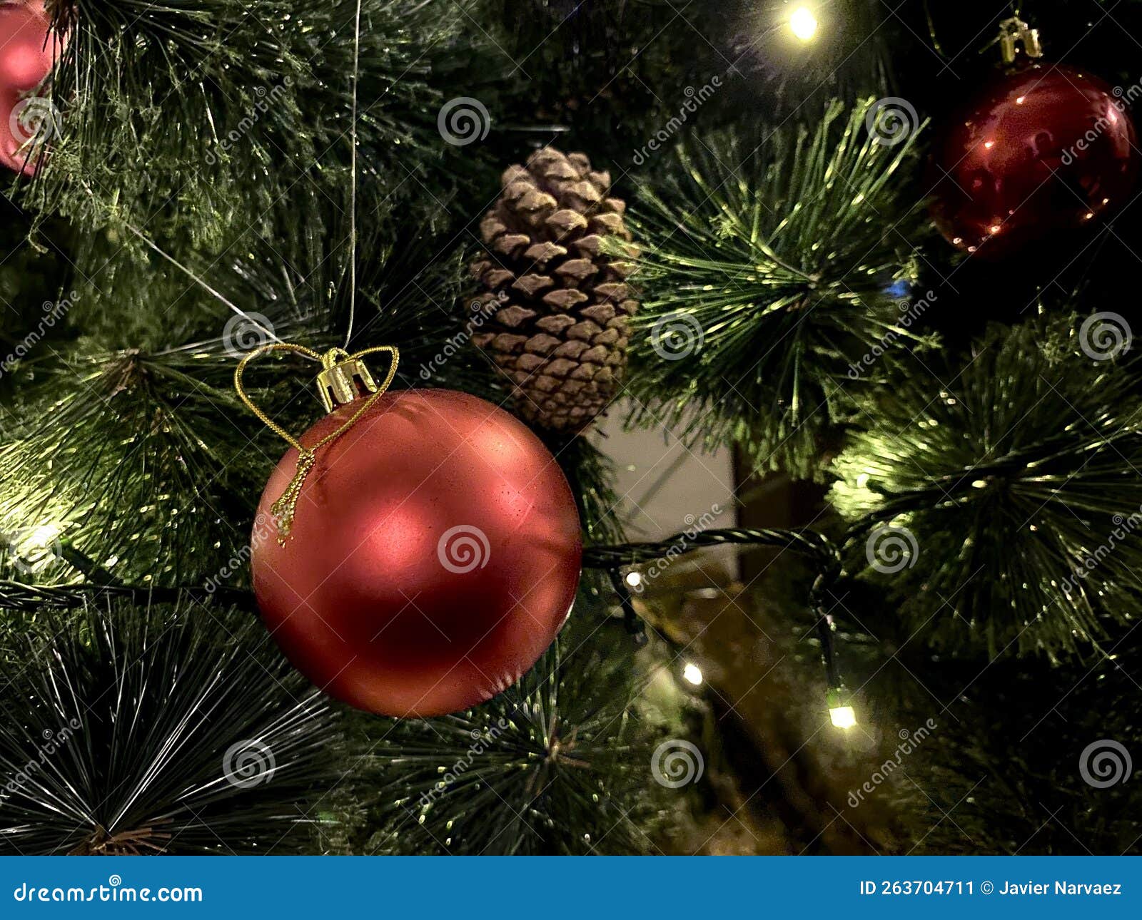 Christmas Tree Ball with Lighting Stock Image Image of xmas, tree