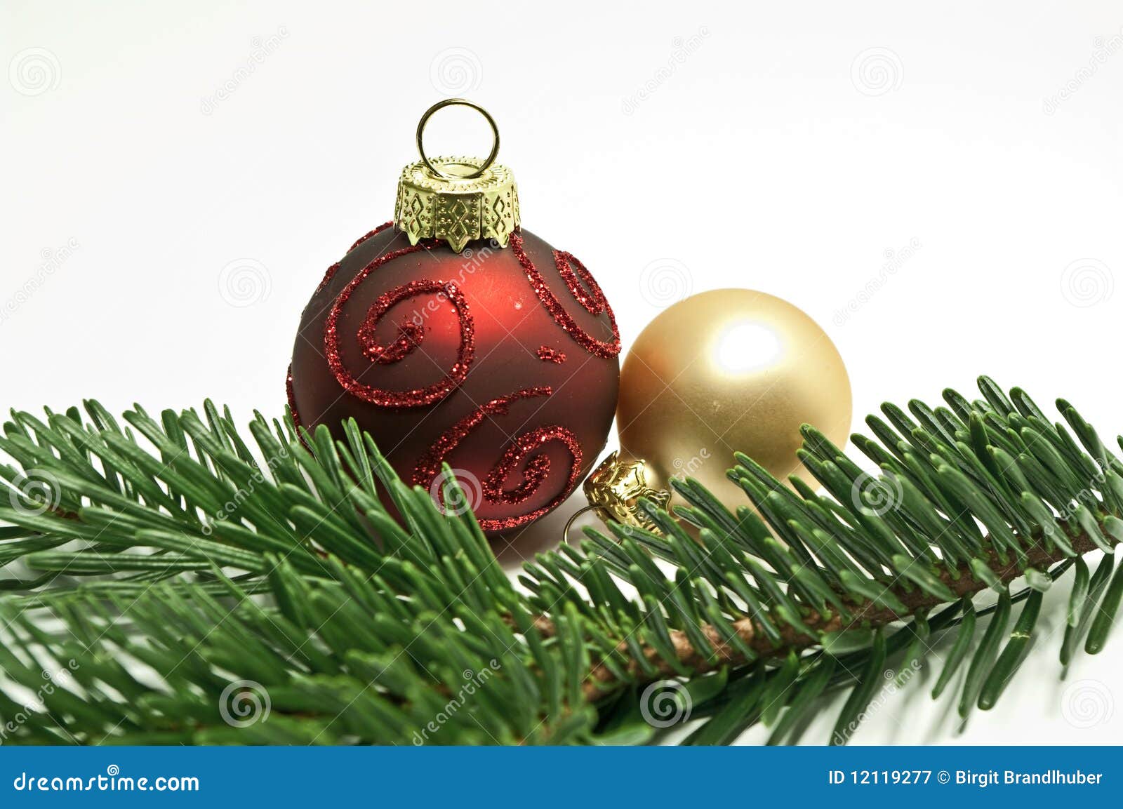 Christmas tree balls stock image. Image of star, isolated 12119277