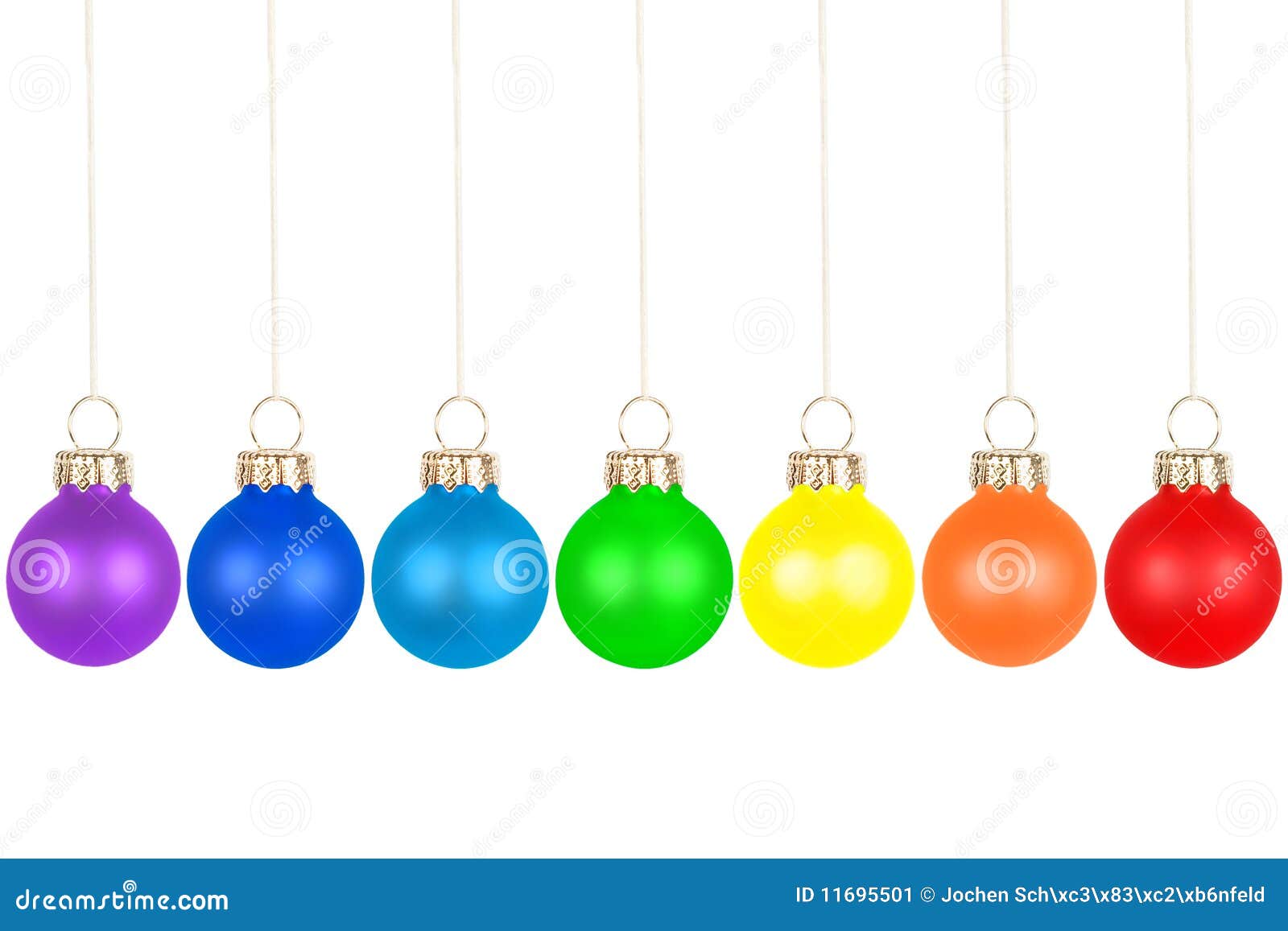 Christmas Tree Balls, Rainbow Colors Stock Image Image of object