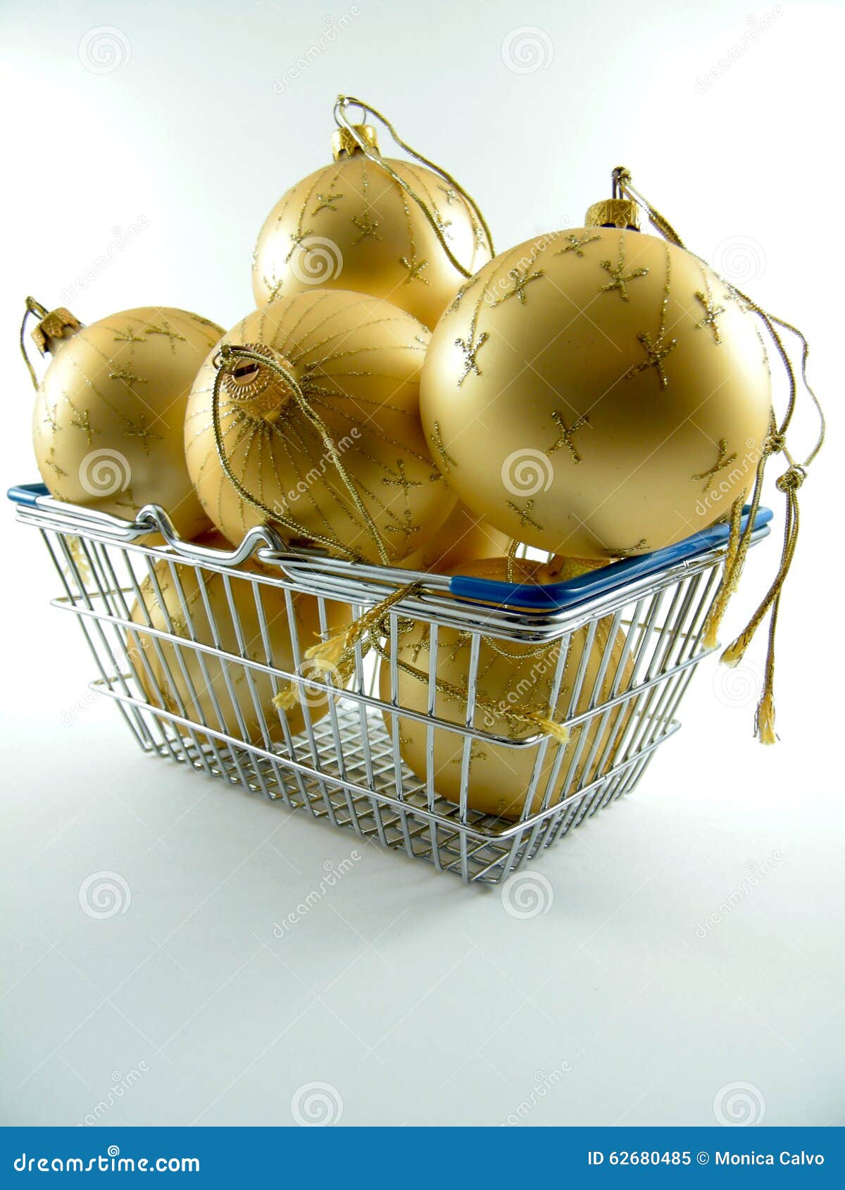 Christmas tree balls stock image. Image of gold, shopping 62680485
