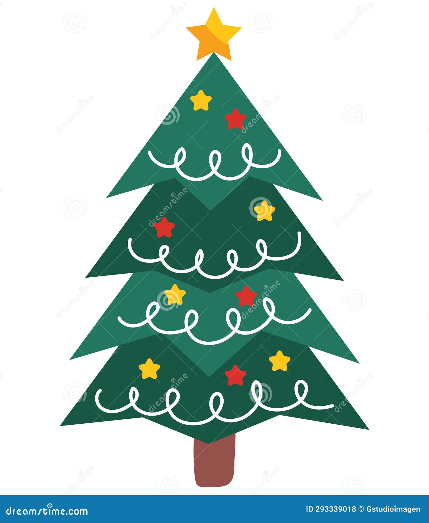 Christmas tree and baubles stock illustration. Illustration of noel