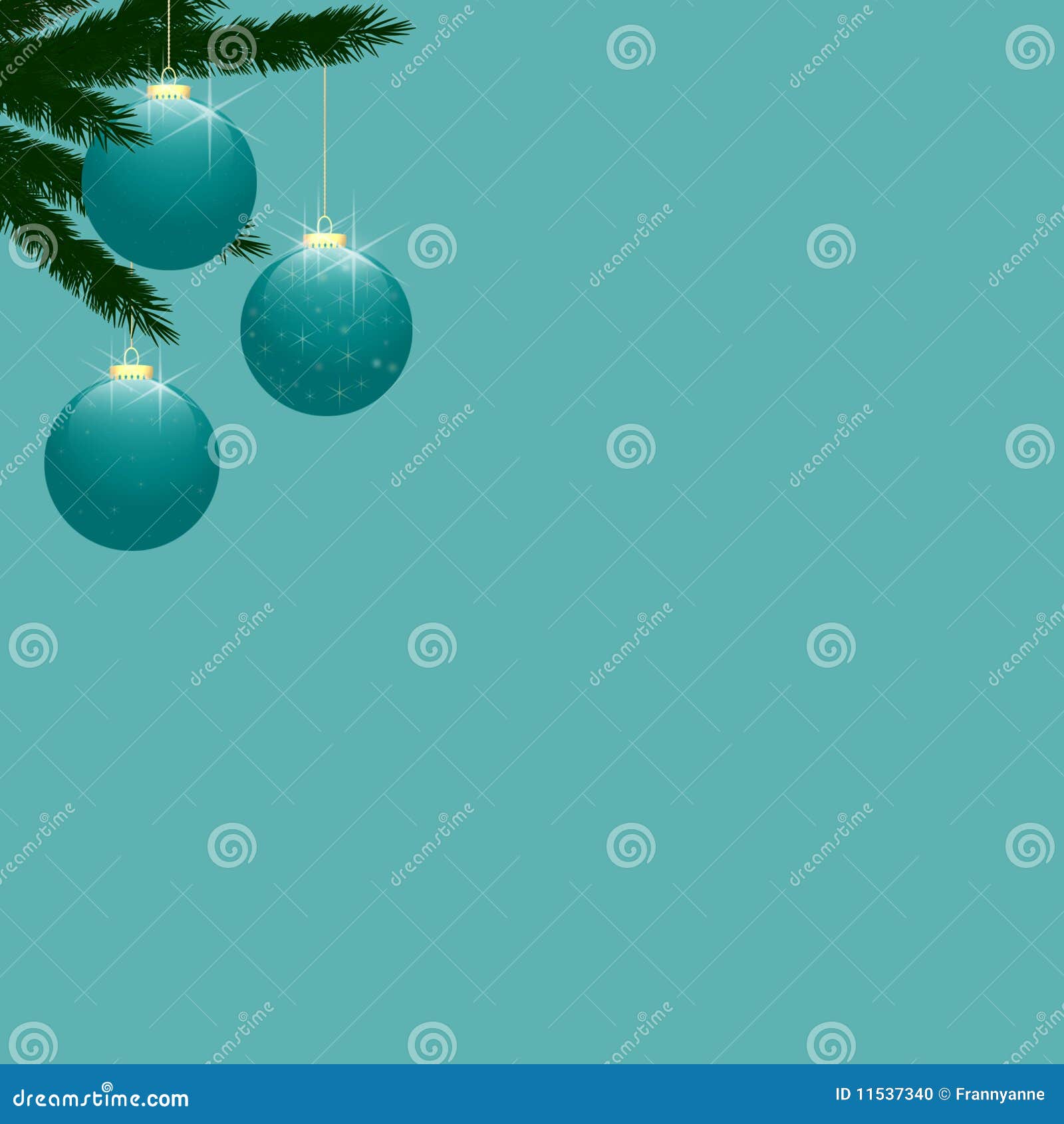Christmas Tree Baubles on Turquoise Stock Illustration - Illustration ...