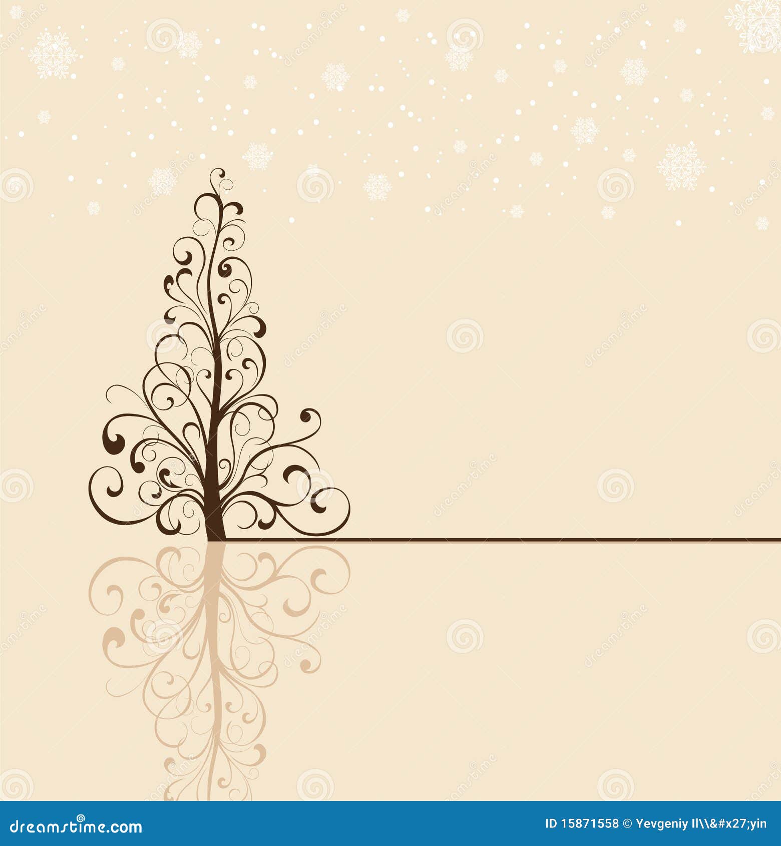 Christmas Tree On Beige Background Royalty Free Stock 