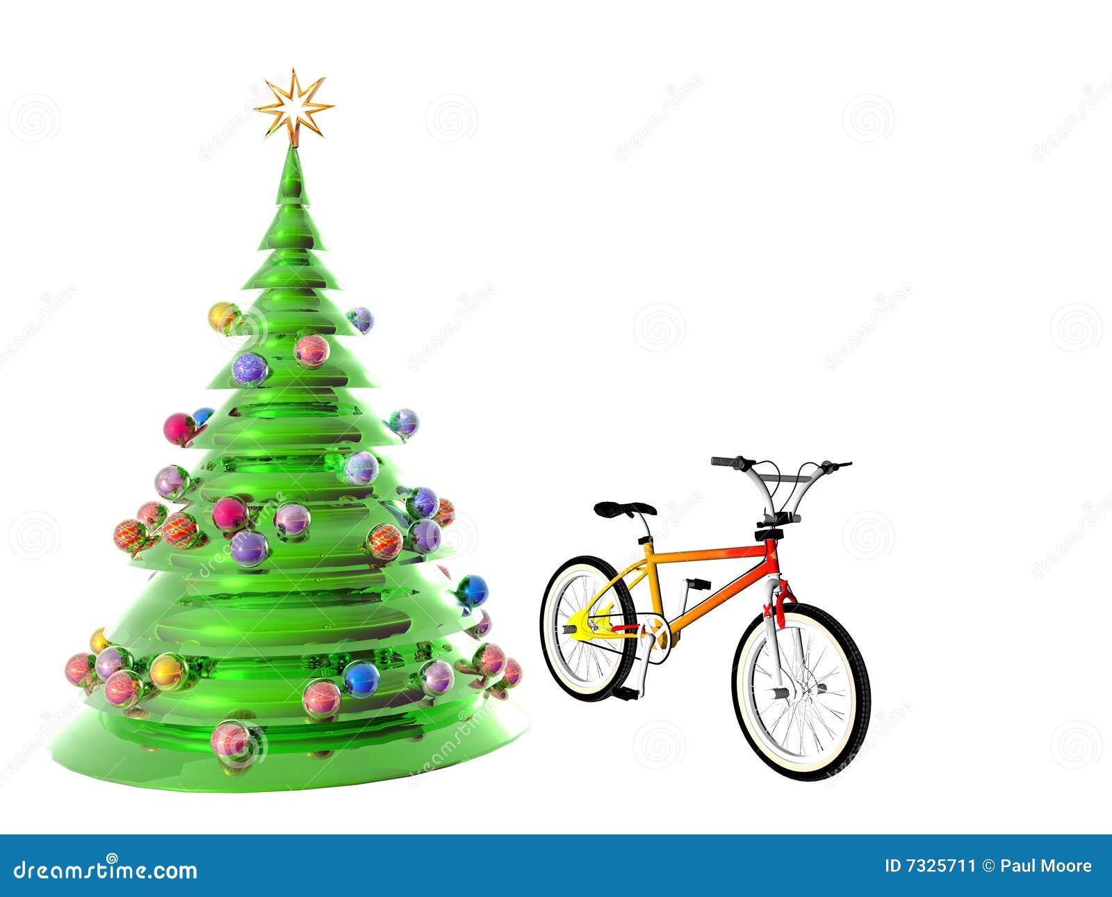 Christmas Tree Bicycle Stock Image - Image: 7325711