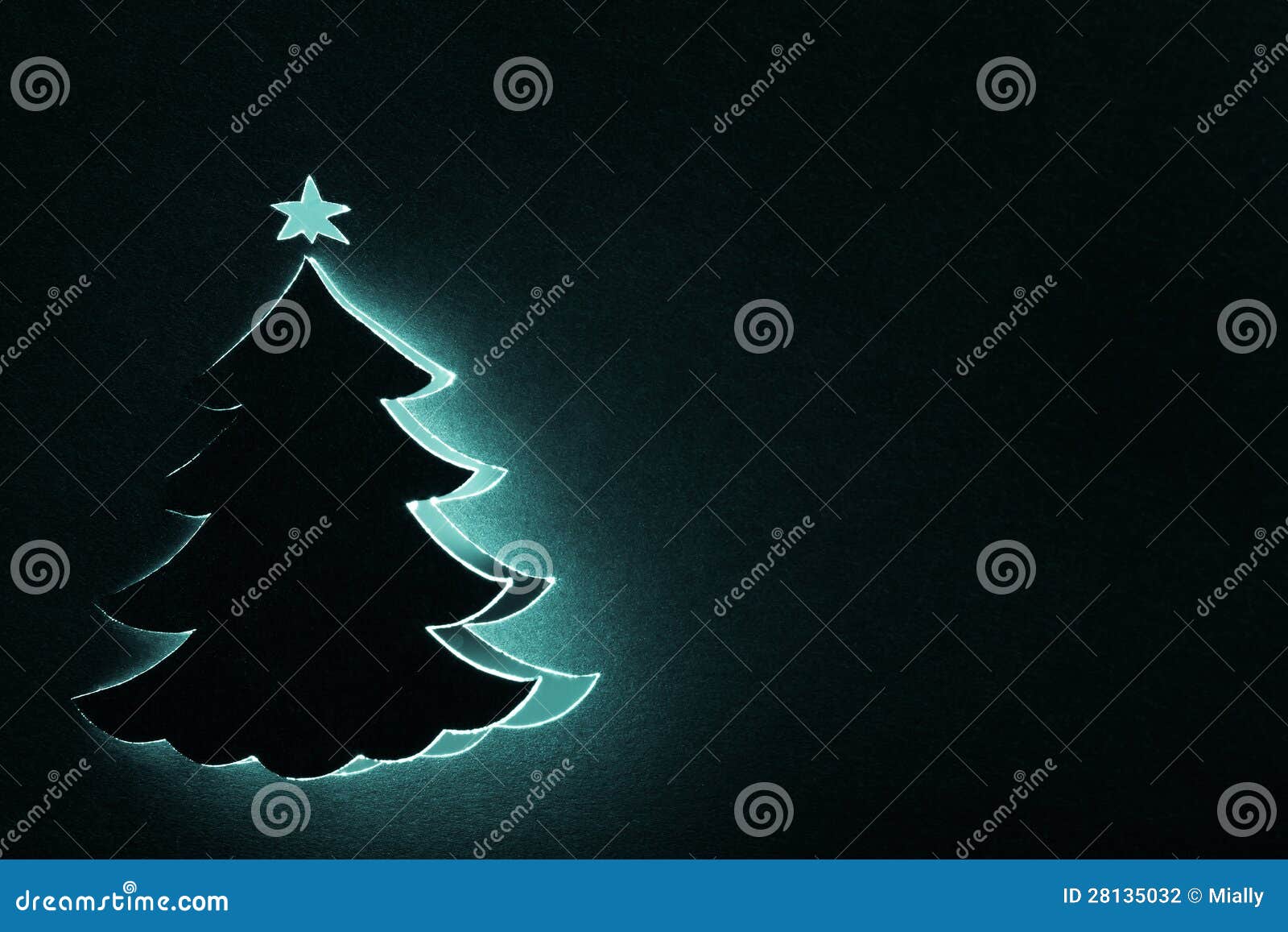 Christmas Tree on Black Paper Stock Photo Image of contemporary