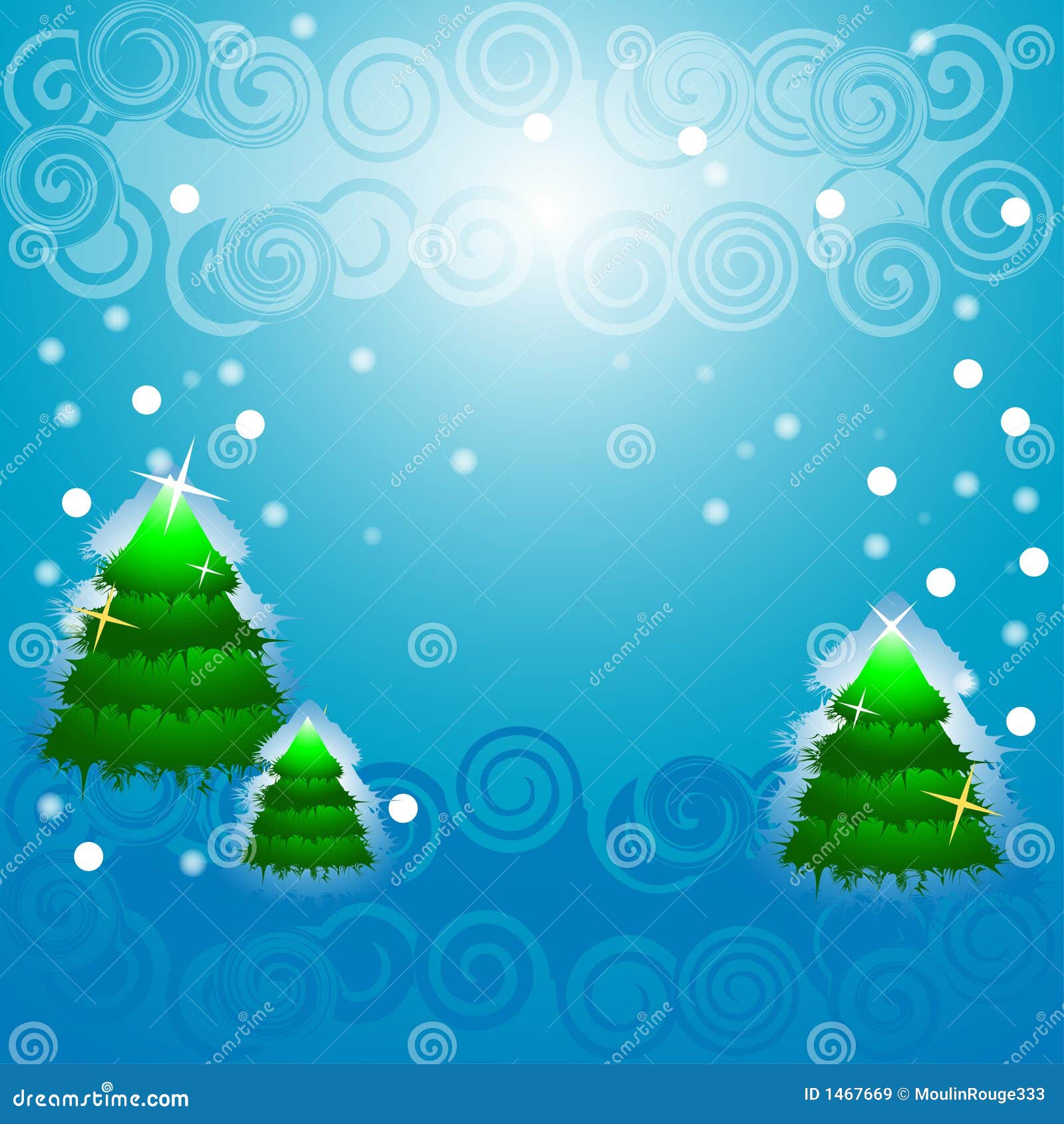 Christmas Tree, Blinking Snow Stock Illustration Illustration of