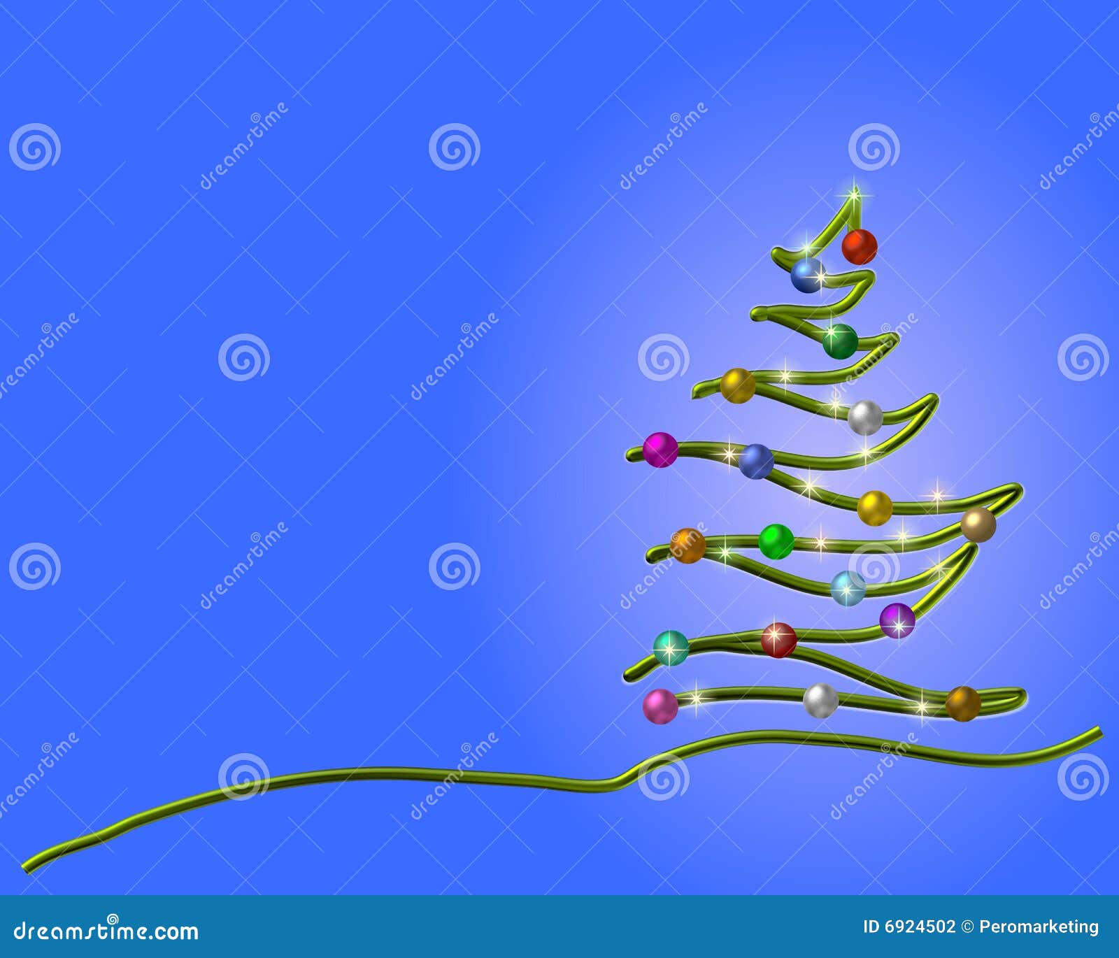 Christmas tree on blue stock illustration. Illustration of christmas 6924502