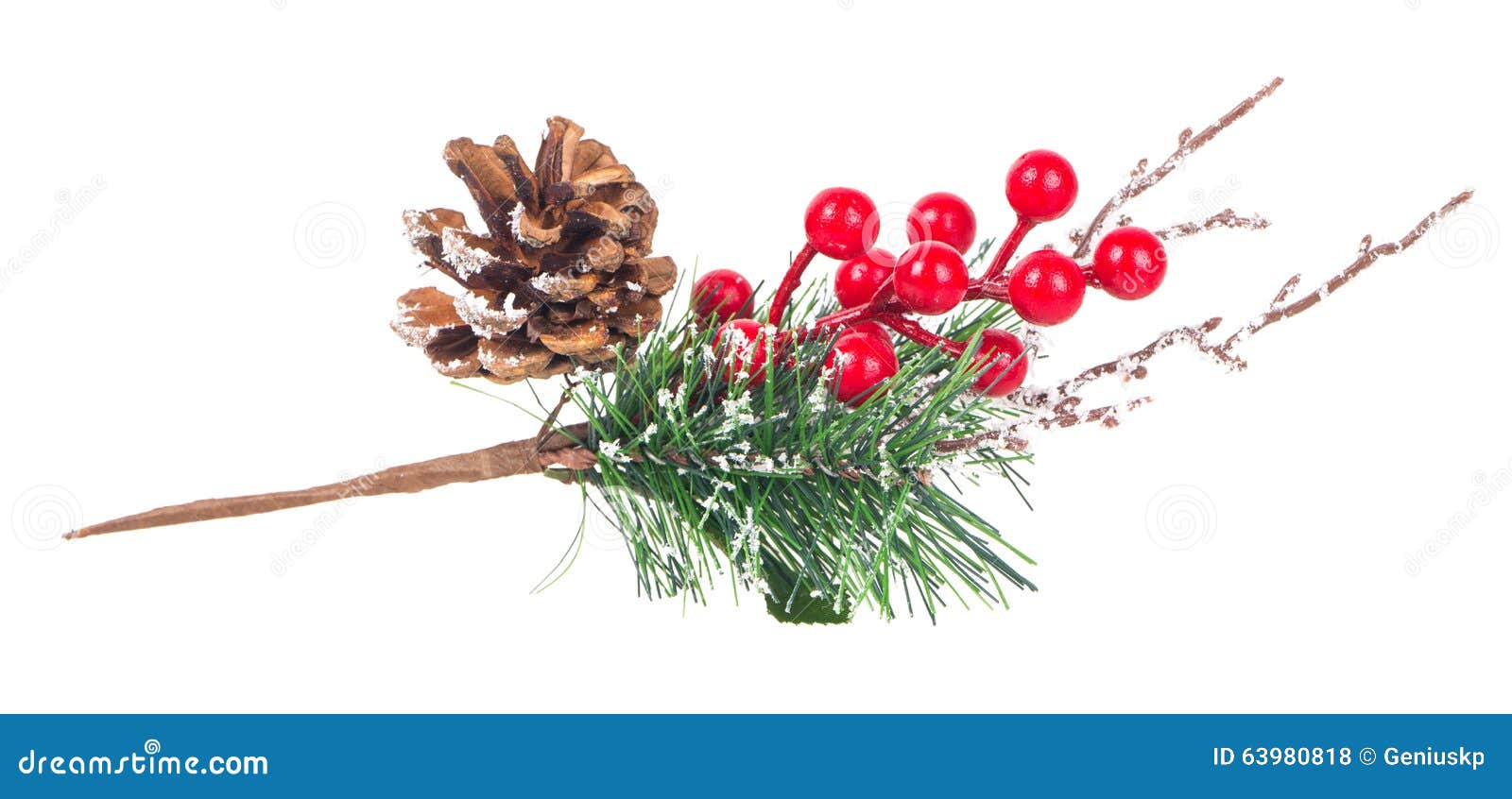 Branch Red Berries Christmas Decor Stock Photo 353403812