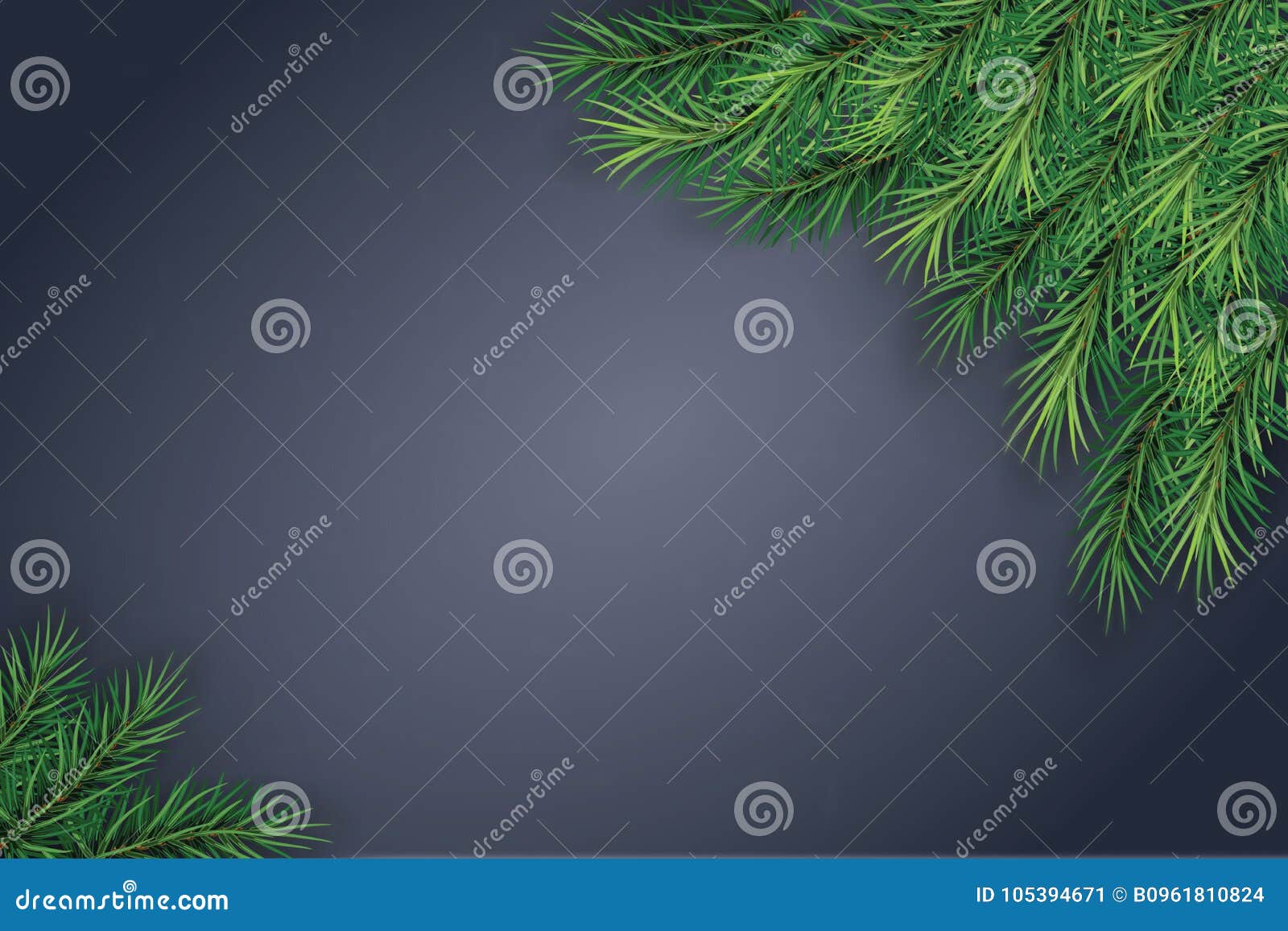 Christmas Tree Branches on Dark Background. Festive Nature Background. Stock Illustration - Illustration of dark, fairy: 105394671