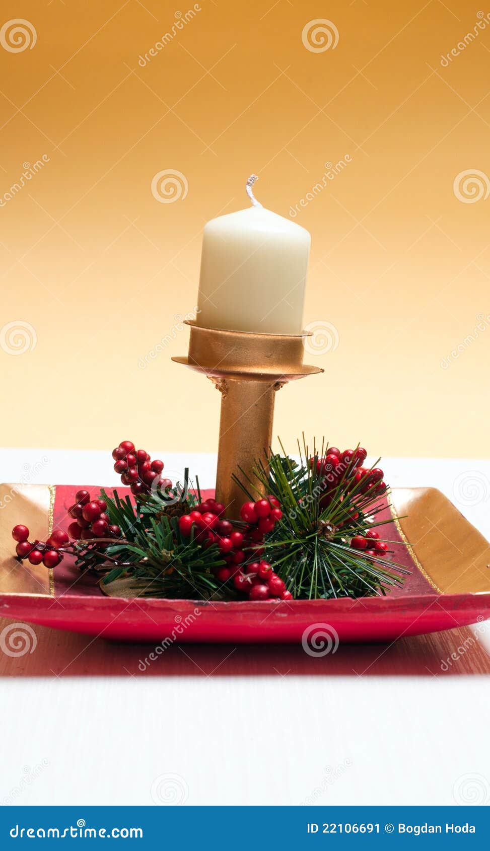 Christmas Tree and Candle Decorations Stock Image Image of cuisine
