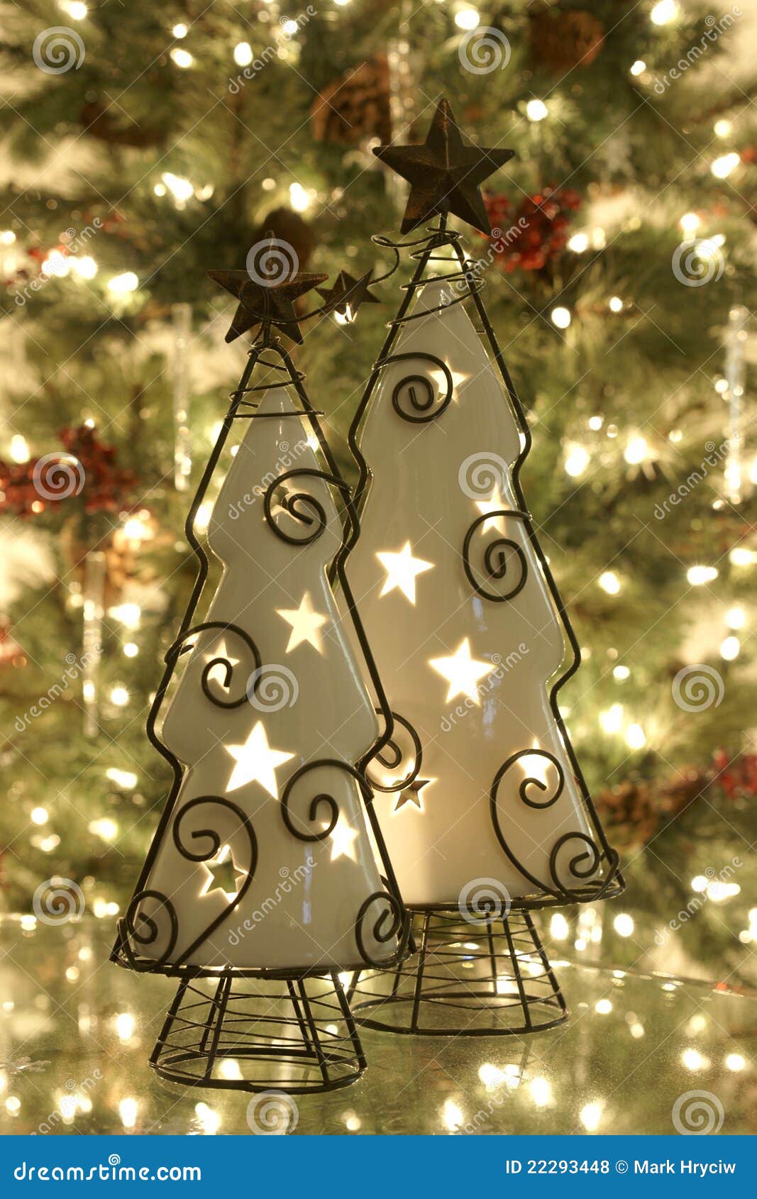 Christmas Tree Candles Ornaments Stock Photo Image of decorations