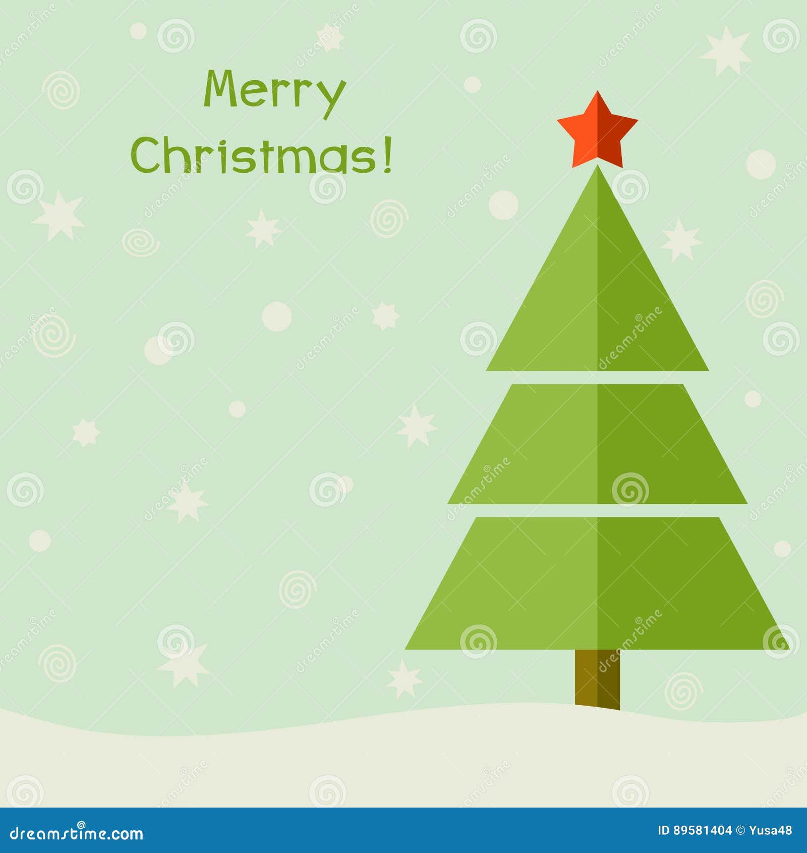 Christmas Tree Card Background. Stock Illustration Illustration of