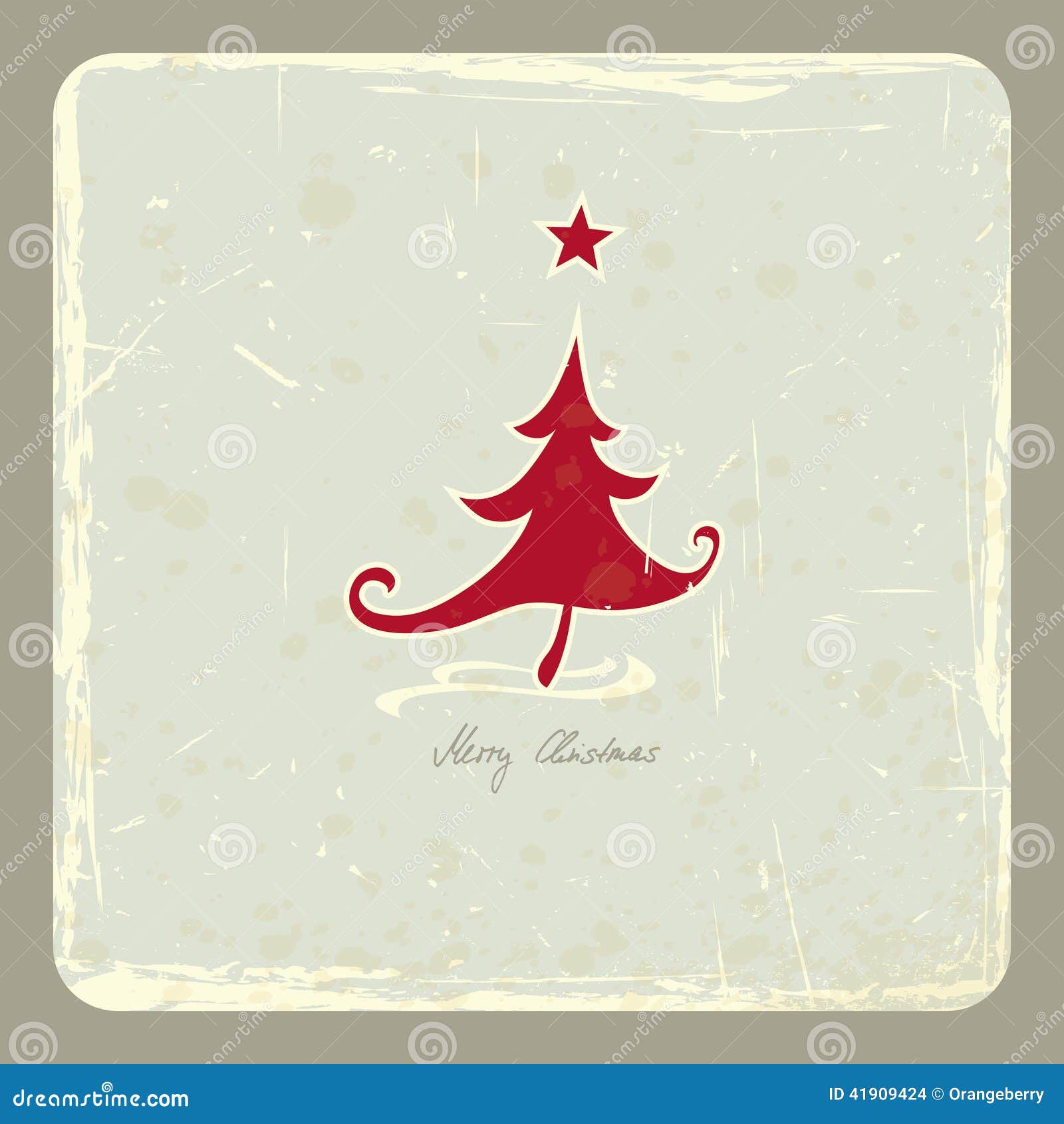 Christmas tree, christmas card design, vector illustration