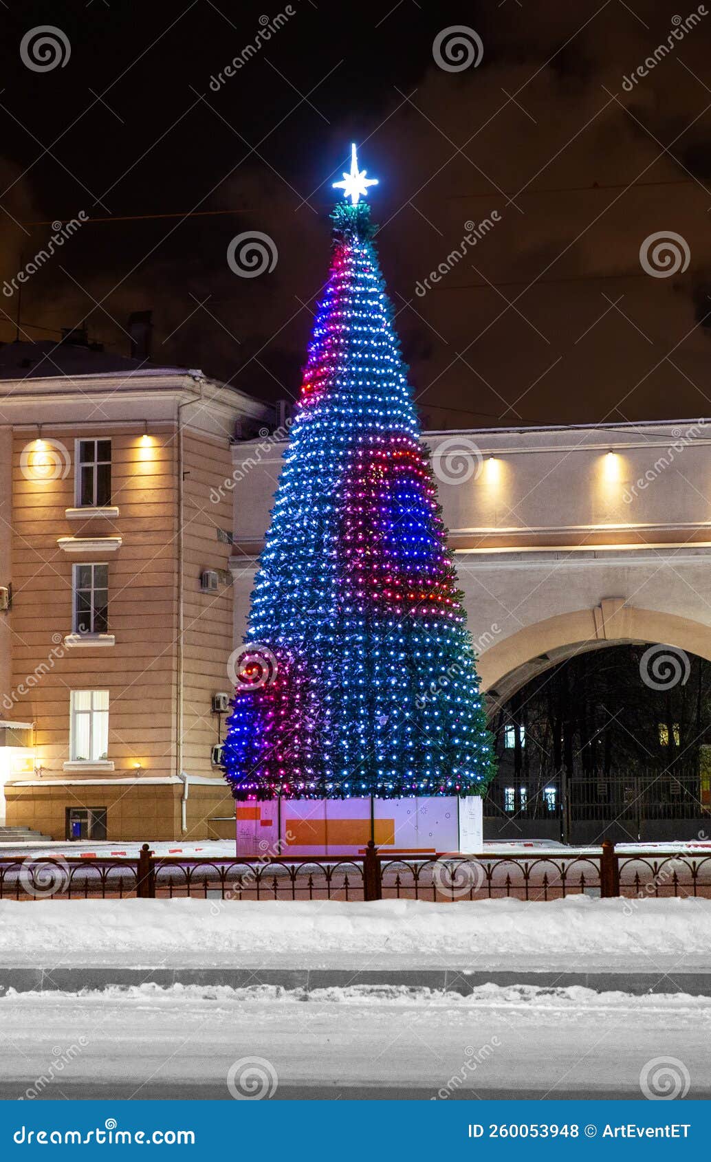 Christmas Tree in Central Square Stock Photo Image of event, holiday